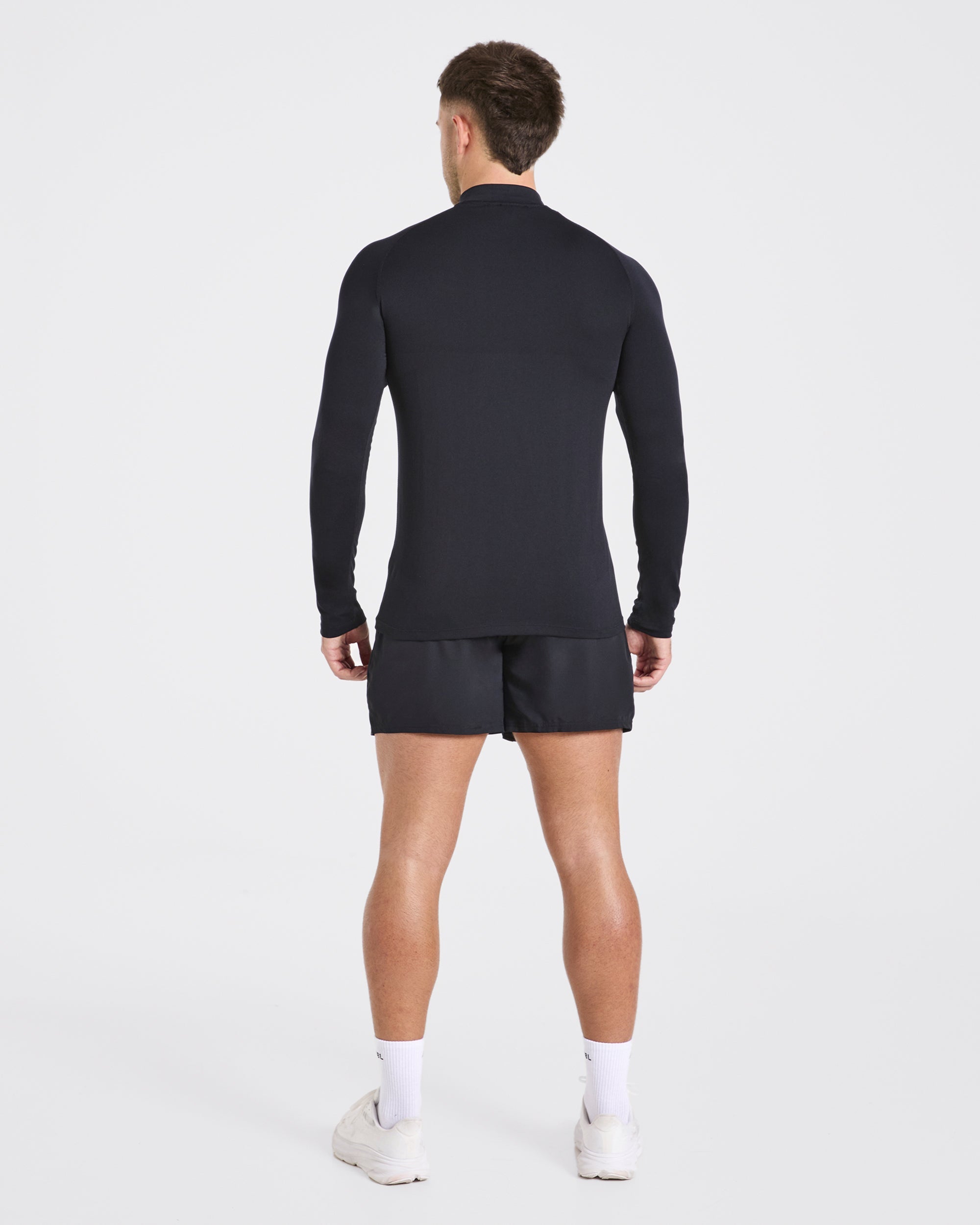 Essential Seamless 1/4 Zip Pullover - Noir