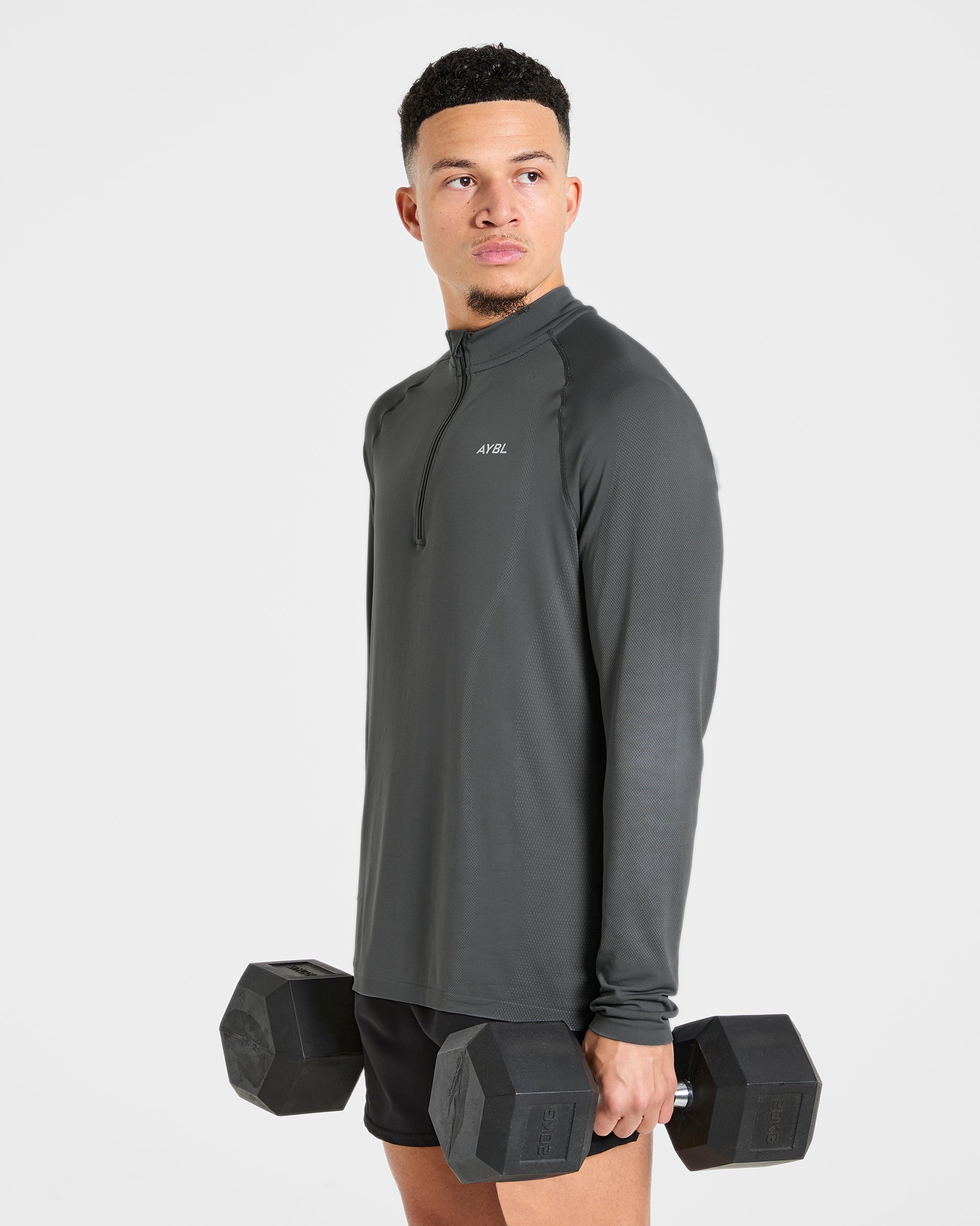 Attain Seamless 1/2 Zip Pullover - Storm Gris