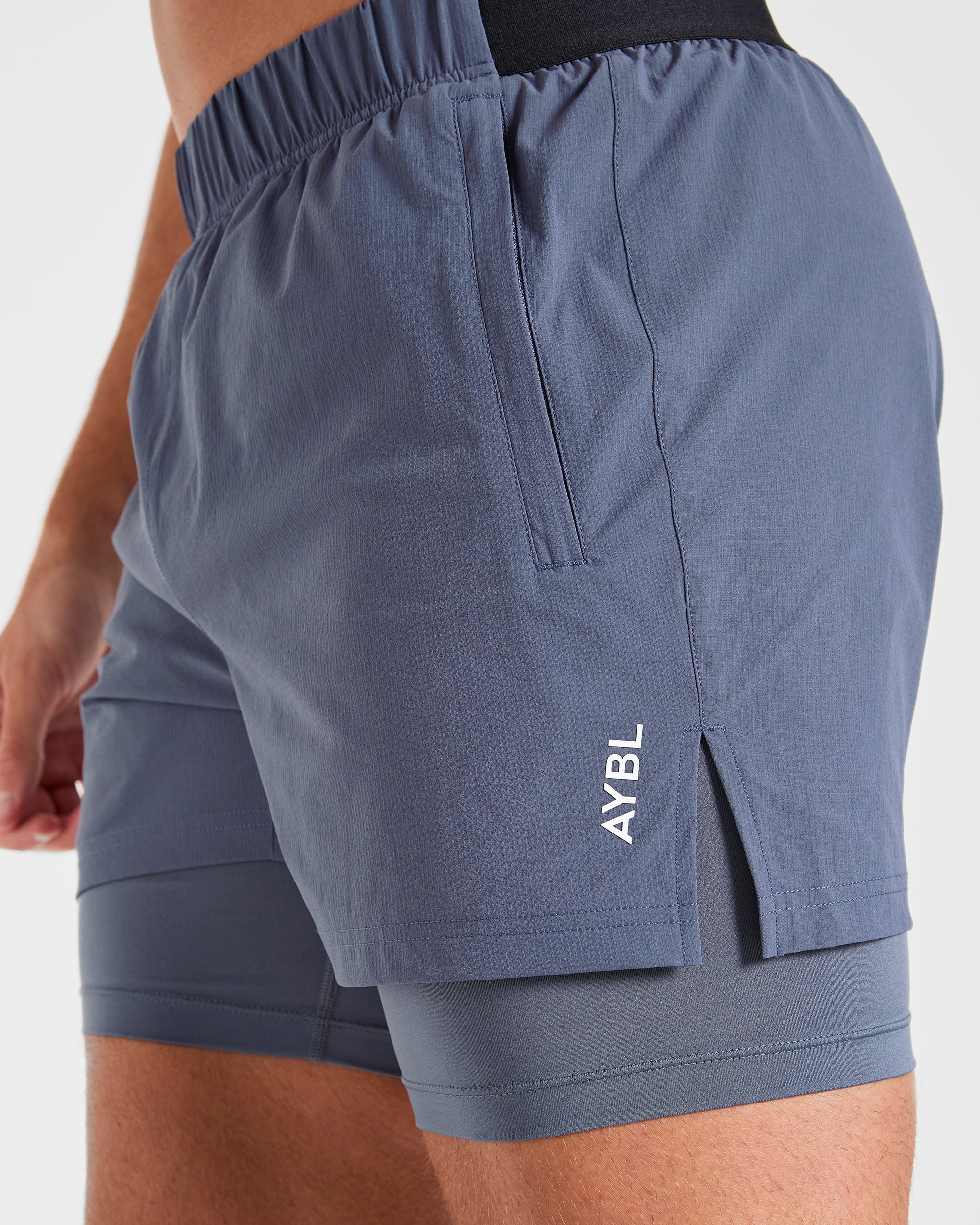 Signature 2 in 1 Shorts - Steel Bleu