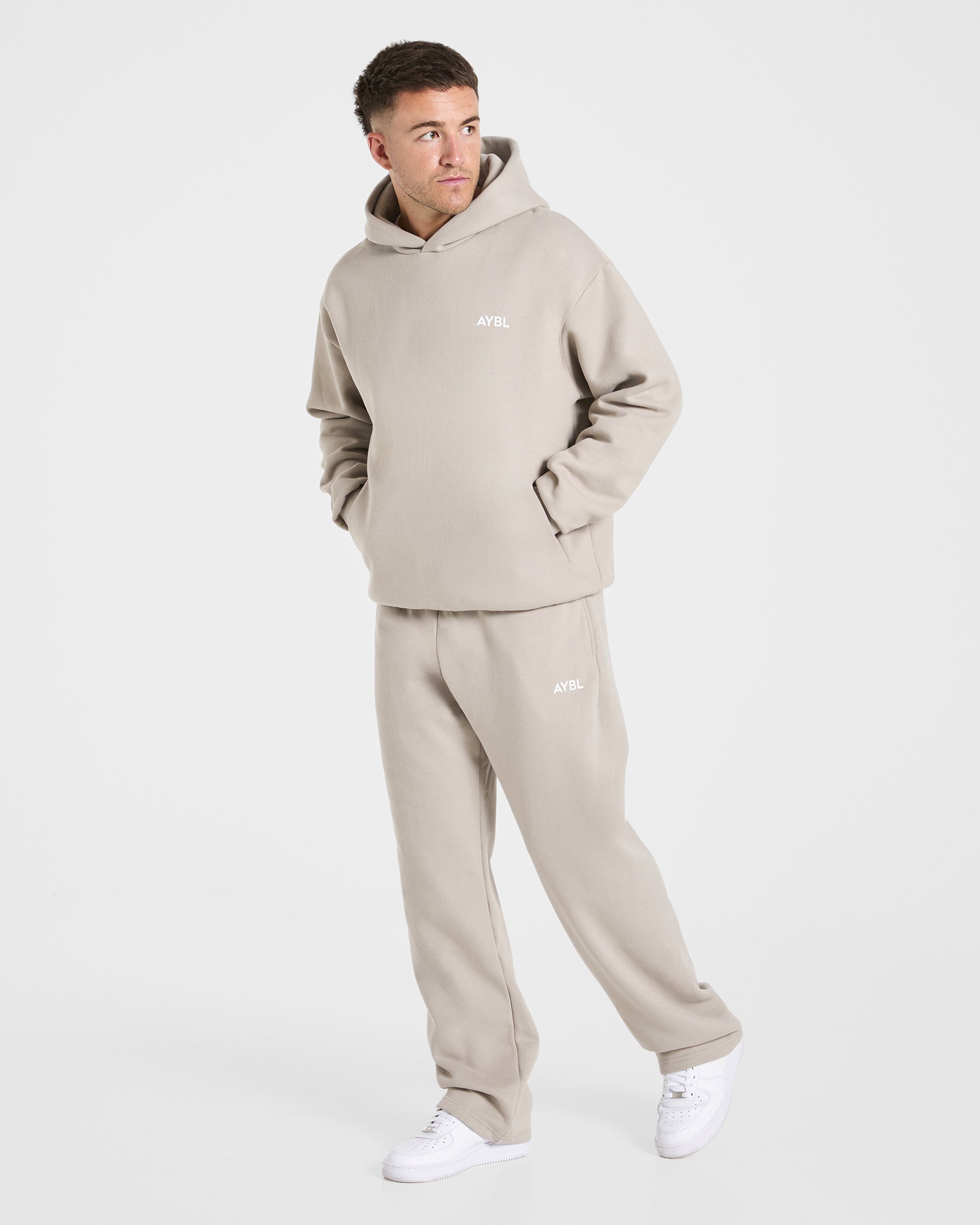 Essential Oversized Straight Leg Joggers - Stone