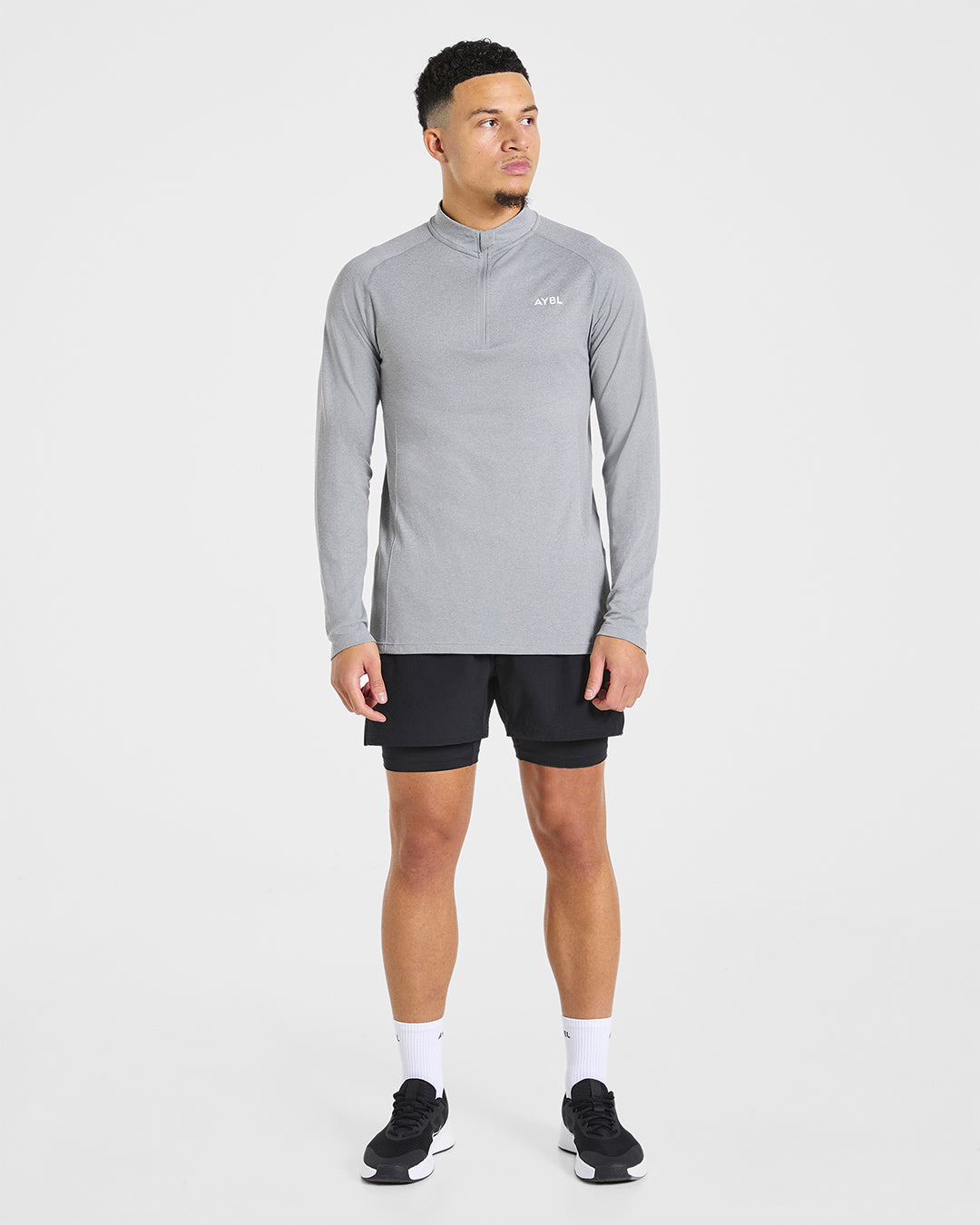 Essential Seamless 1/4 Zip Pullover - Gris Marl