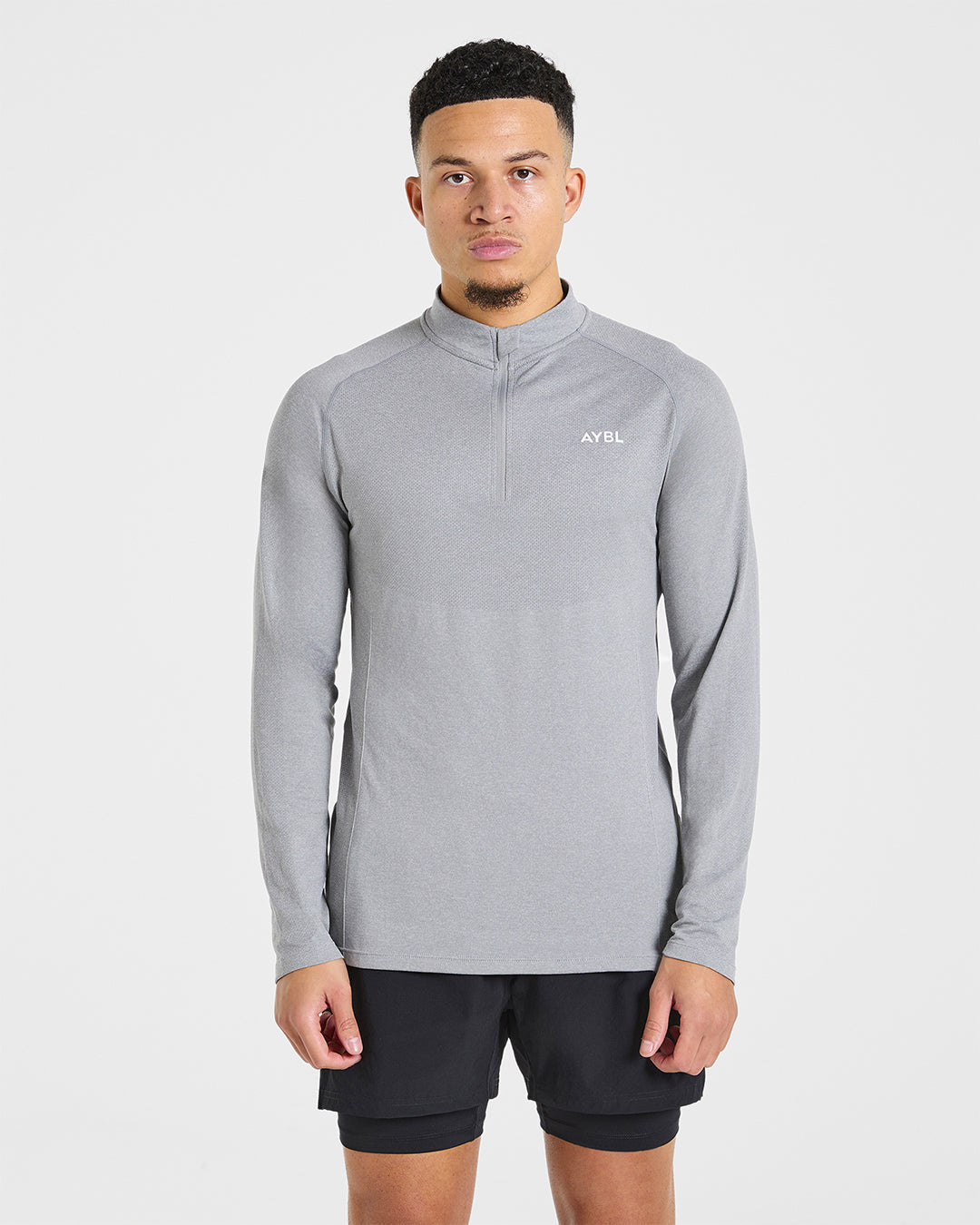 Essential Seamless 1/4 Zip Pullover - Gris Marl