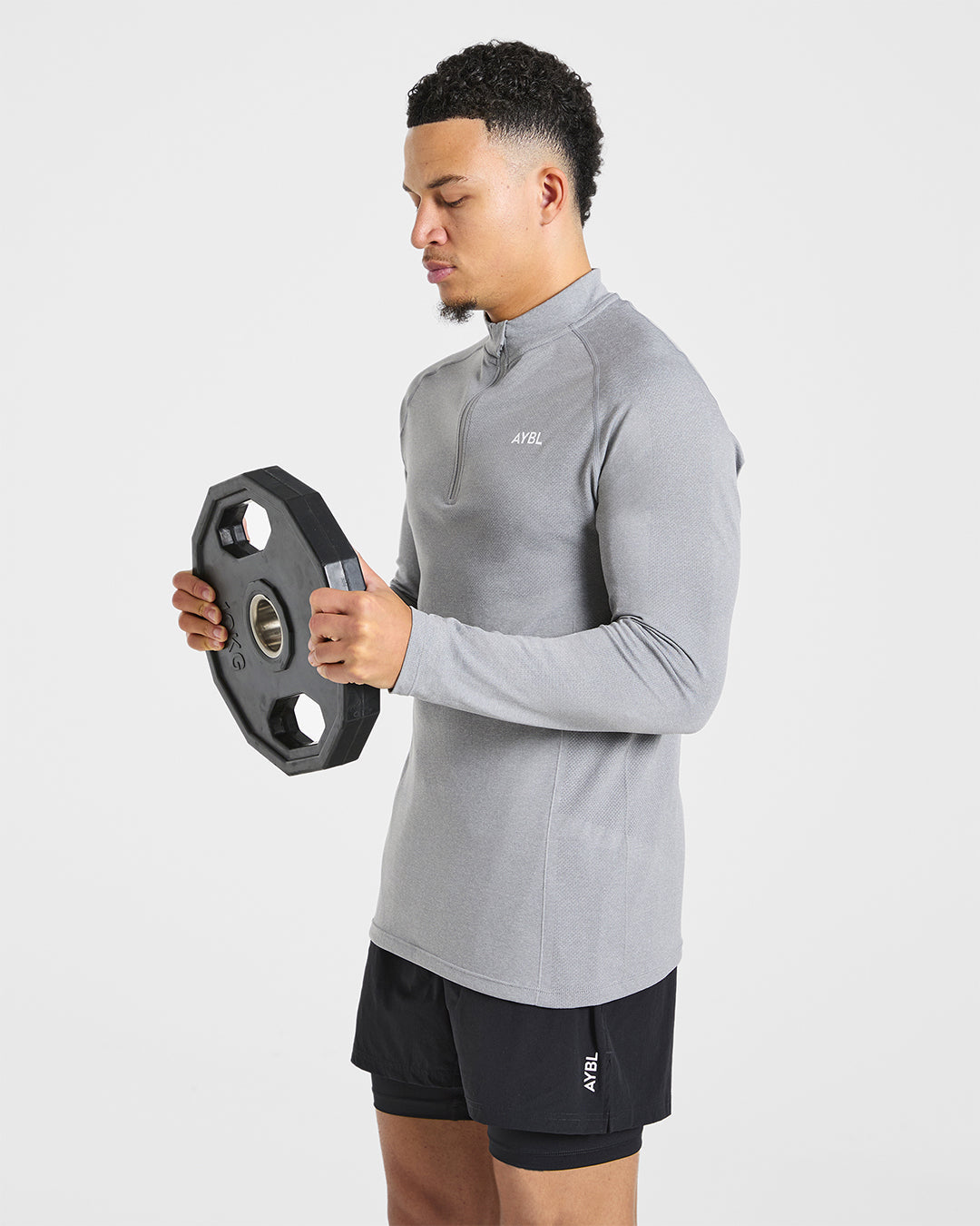 Essential Seamless 1/4 Zip Pullover - Gris Marl