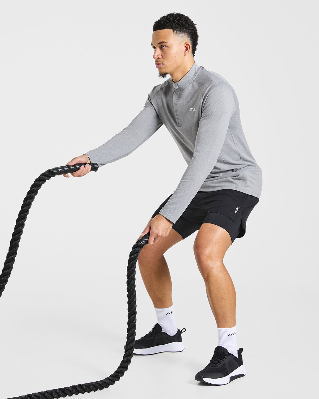 Essential Seamless 1/4 Zip Pullover - Gris Marl