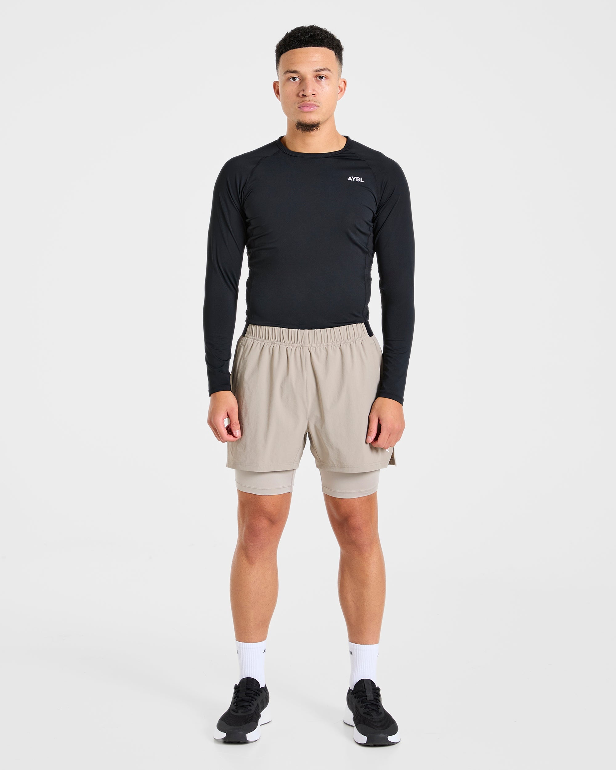 Signature 2 in 1 Shorts - Stone