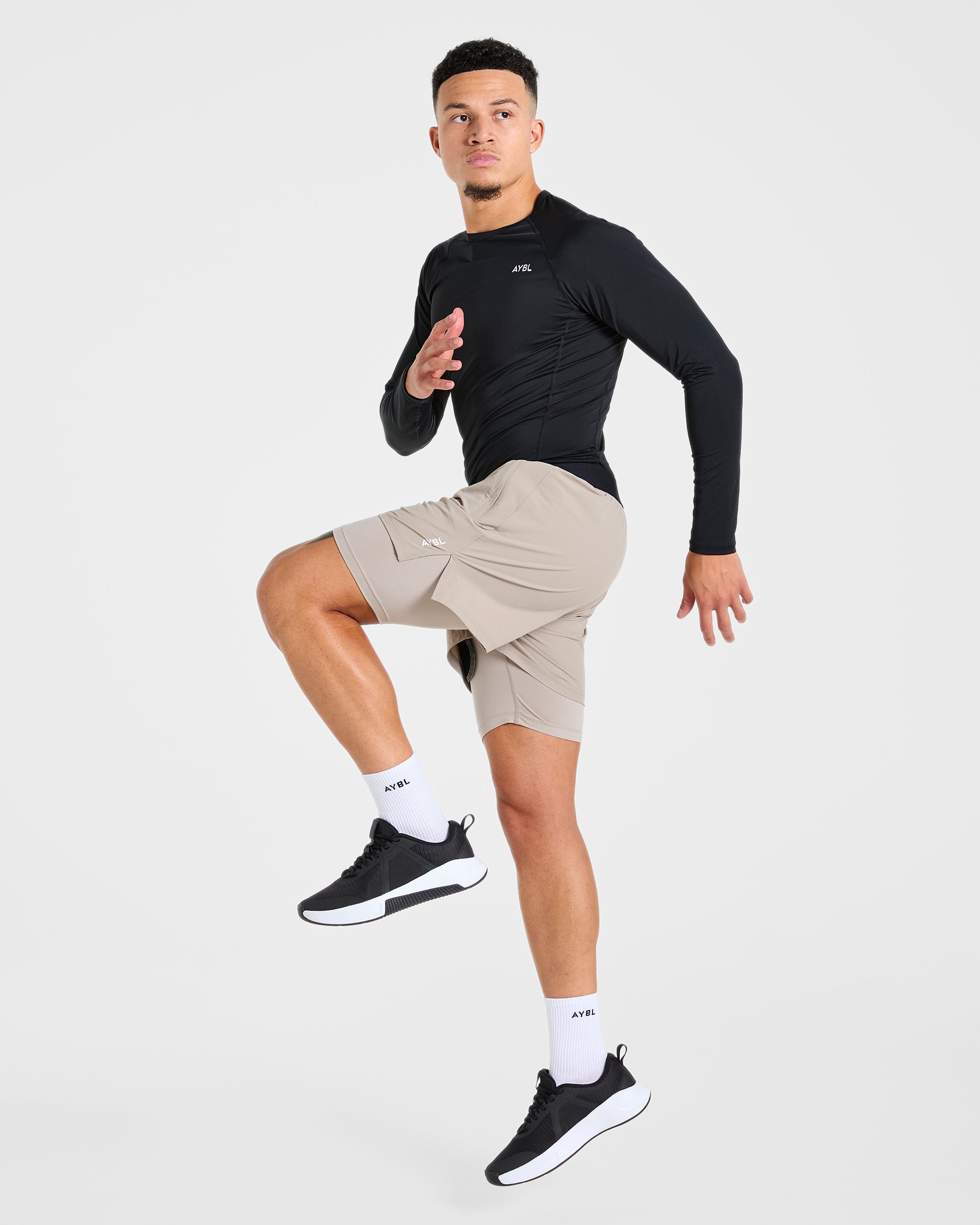 Signature 2 in 1 Shorts - Stone