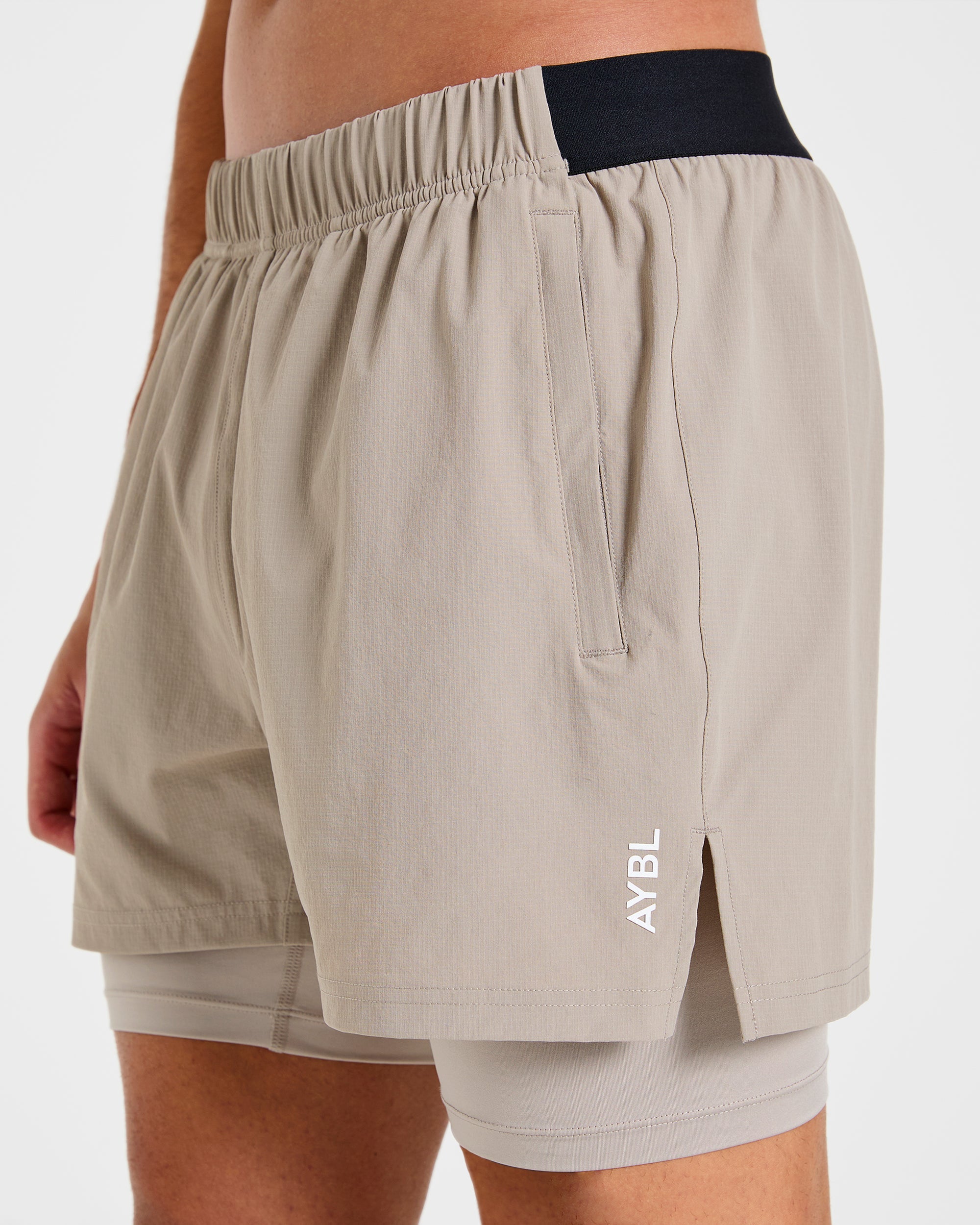 Signature 2 in 1 Shorts - Stone