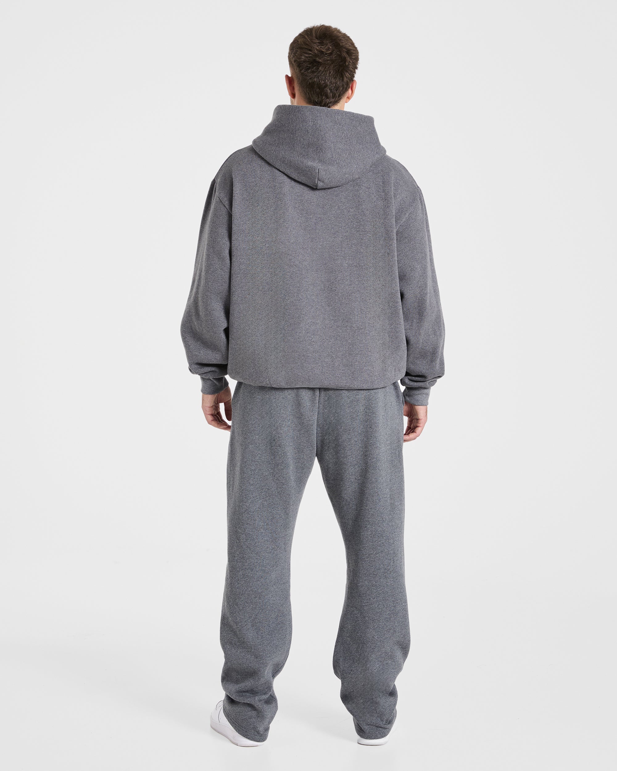 Essential Oversized Straight Leg Joggers - Charcoal Marl