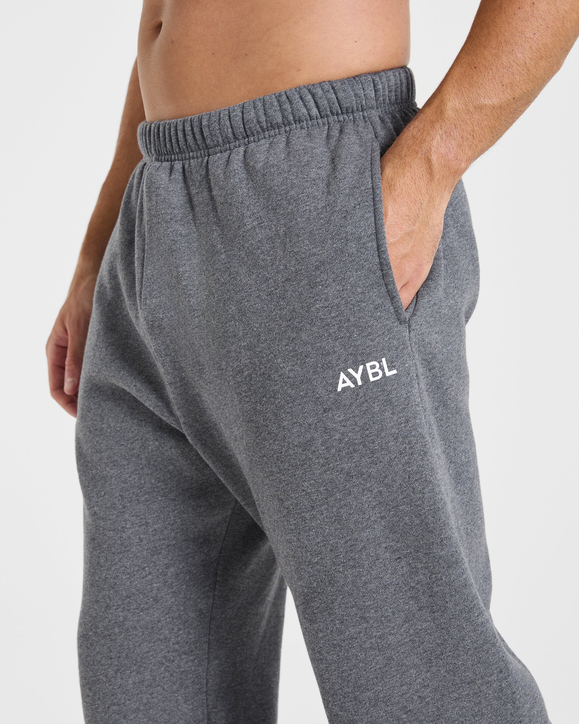Essential Oversized Straight Leg Joggers - Charcoal Marl