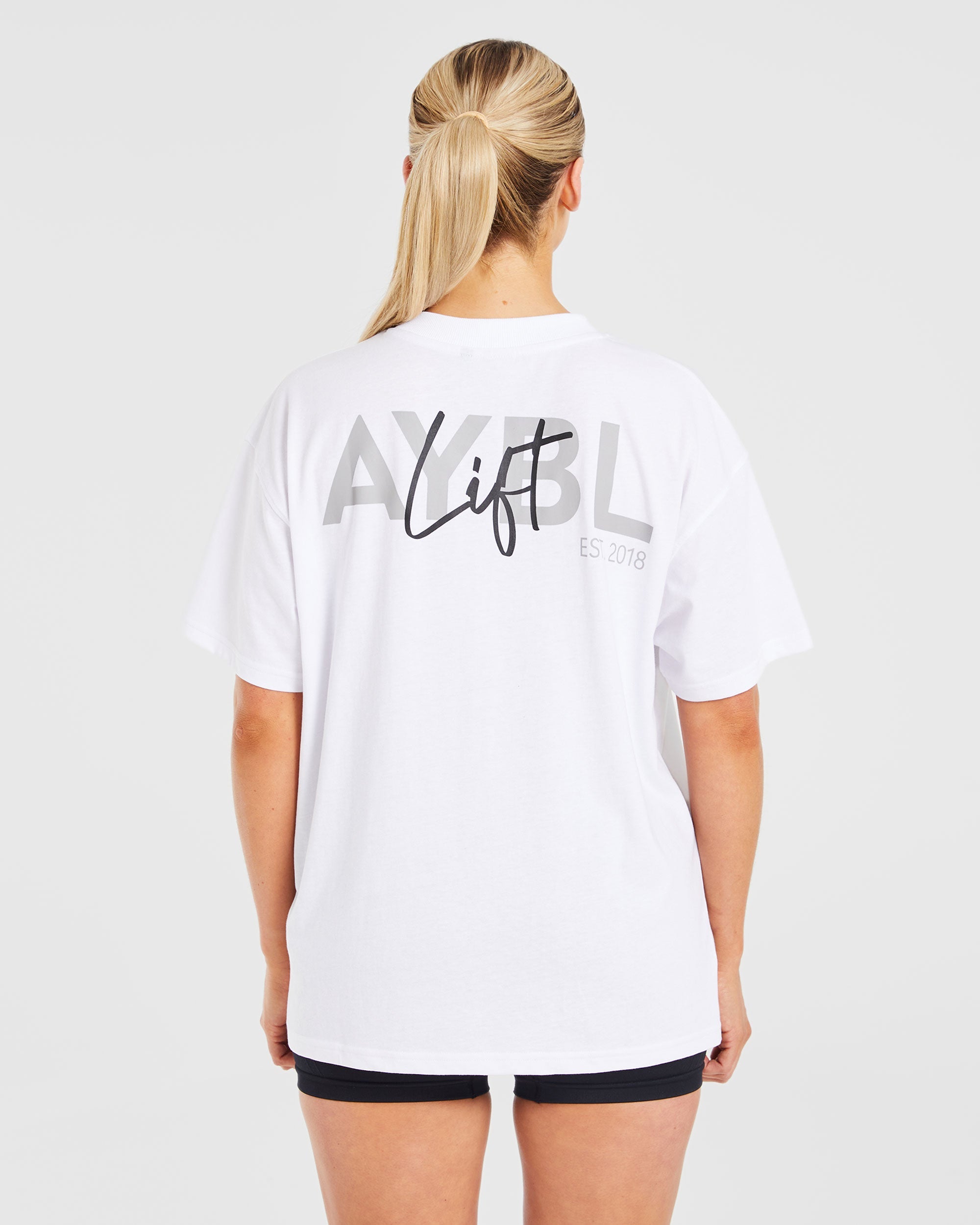 Lift Graphic Oversized T Shirt - Blanc