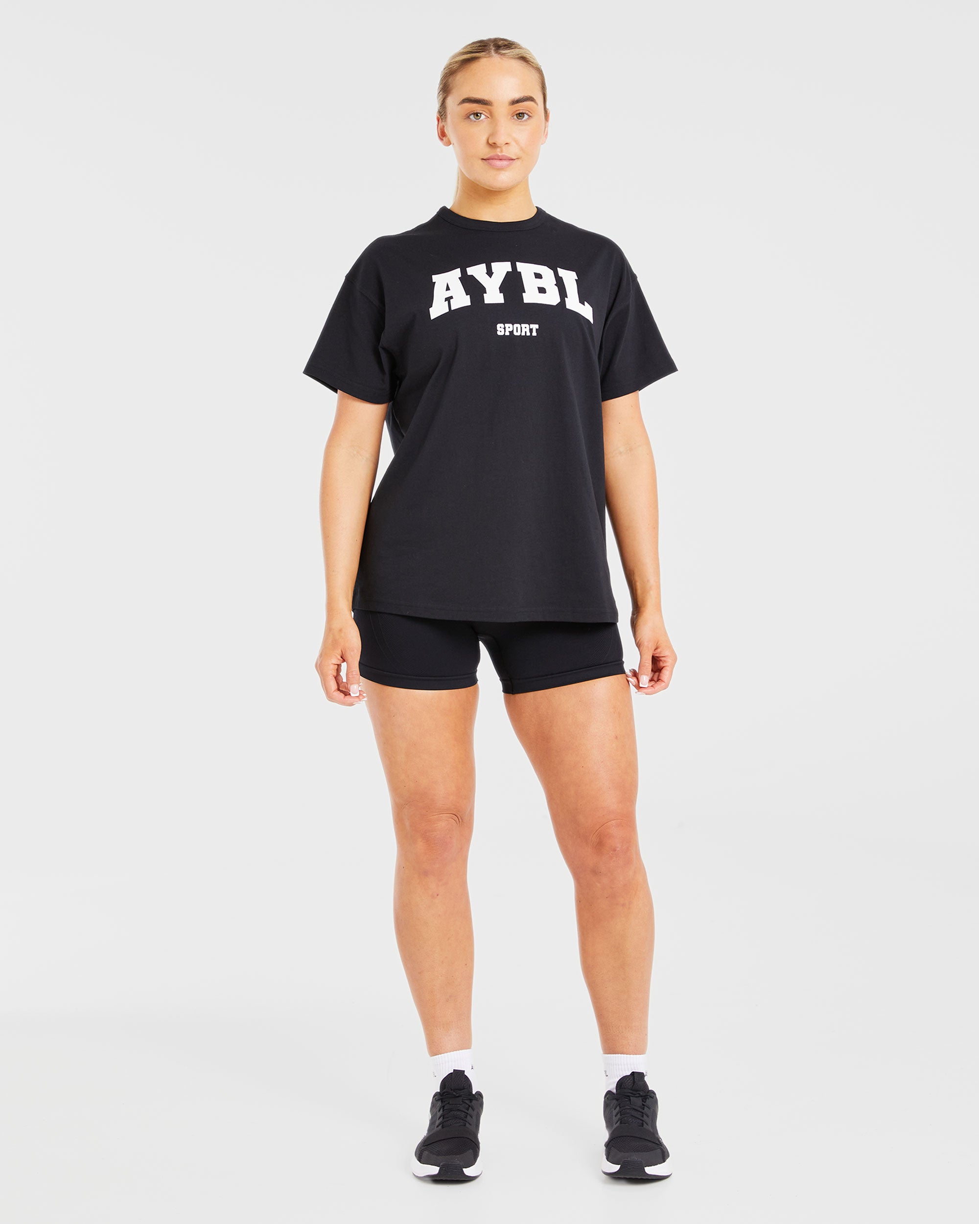 Classic Varsity Oversized T Shirt - Noir