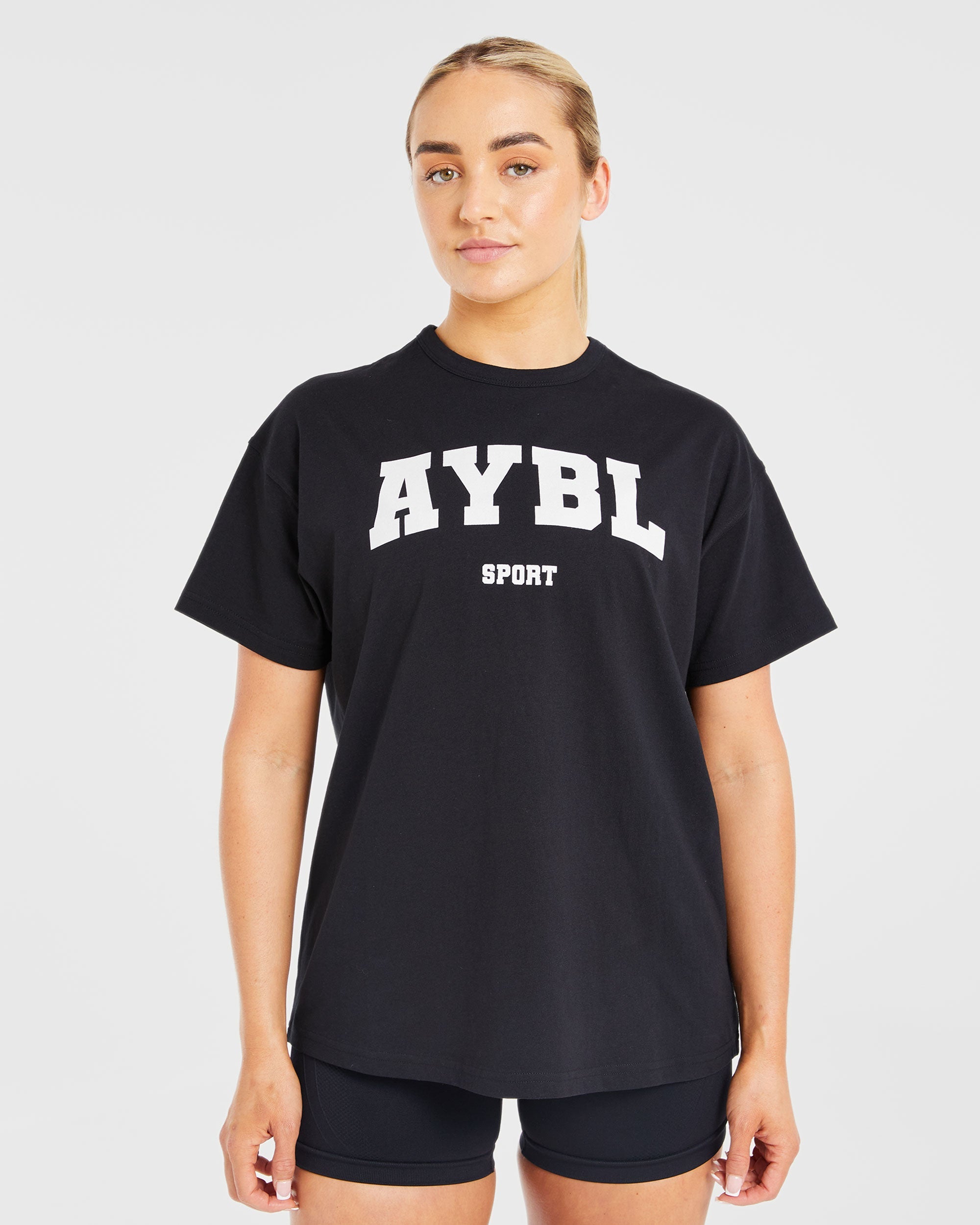 Classic Varsity Oversized T Shirt - Noir