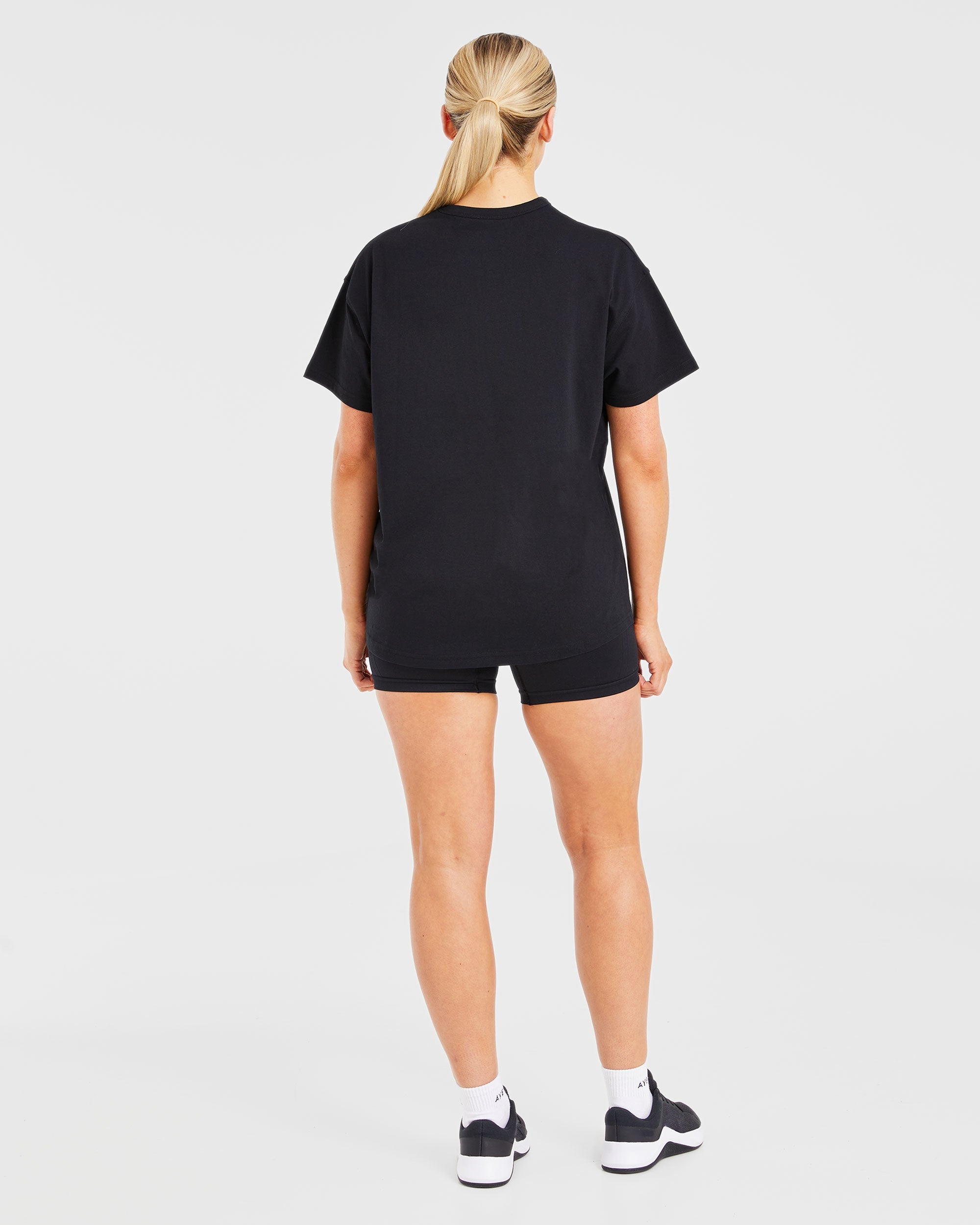 Classic Varsity Oversized T Shirt - Noir