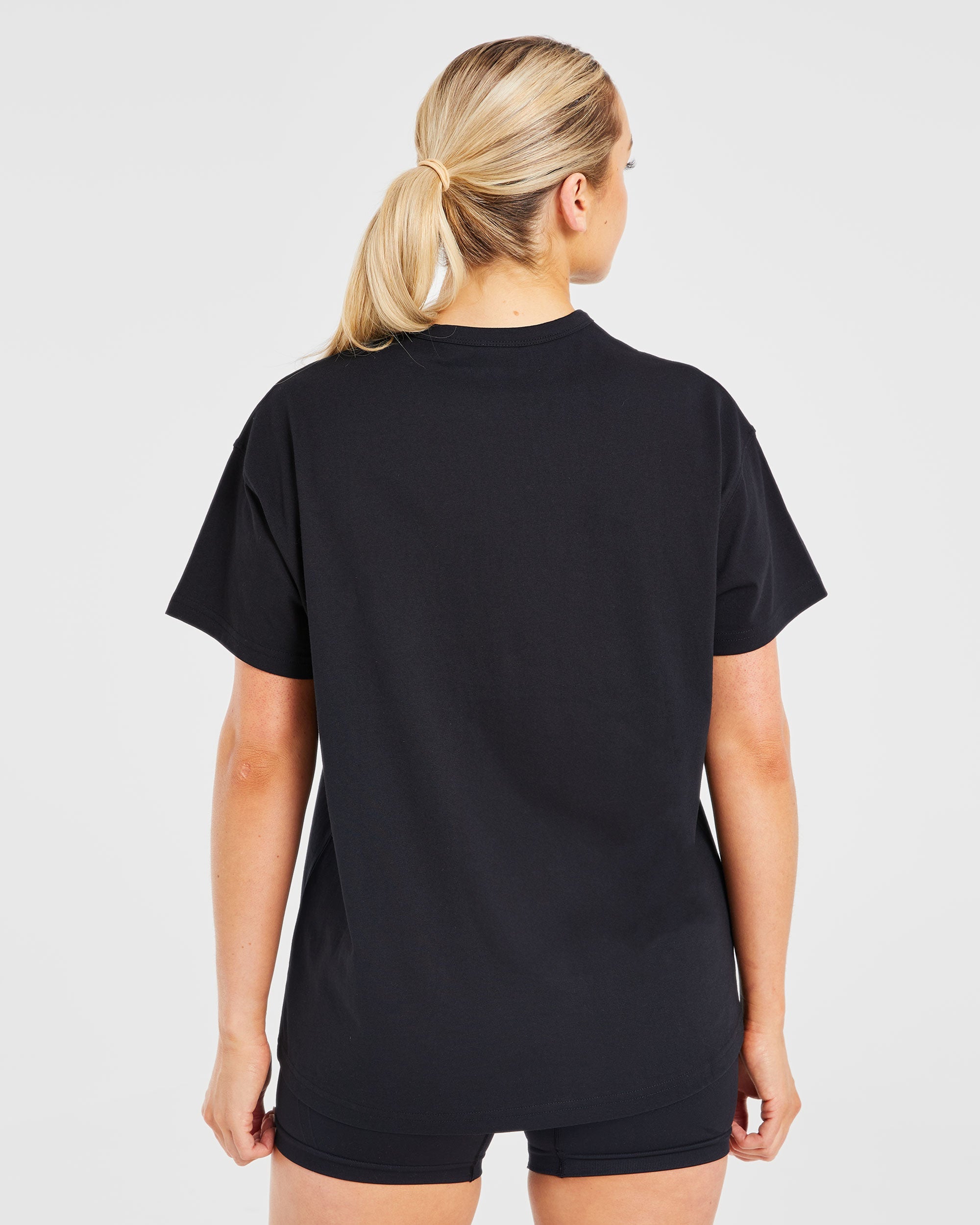 Classic Varsity Oversized T Shirt - Noir