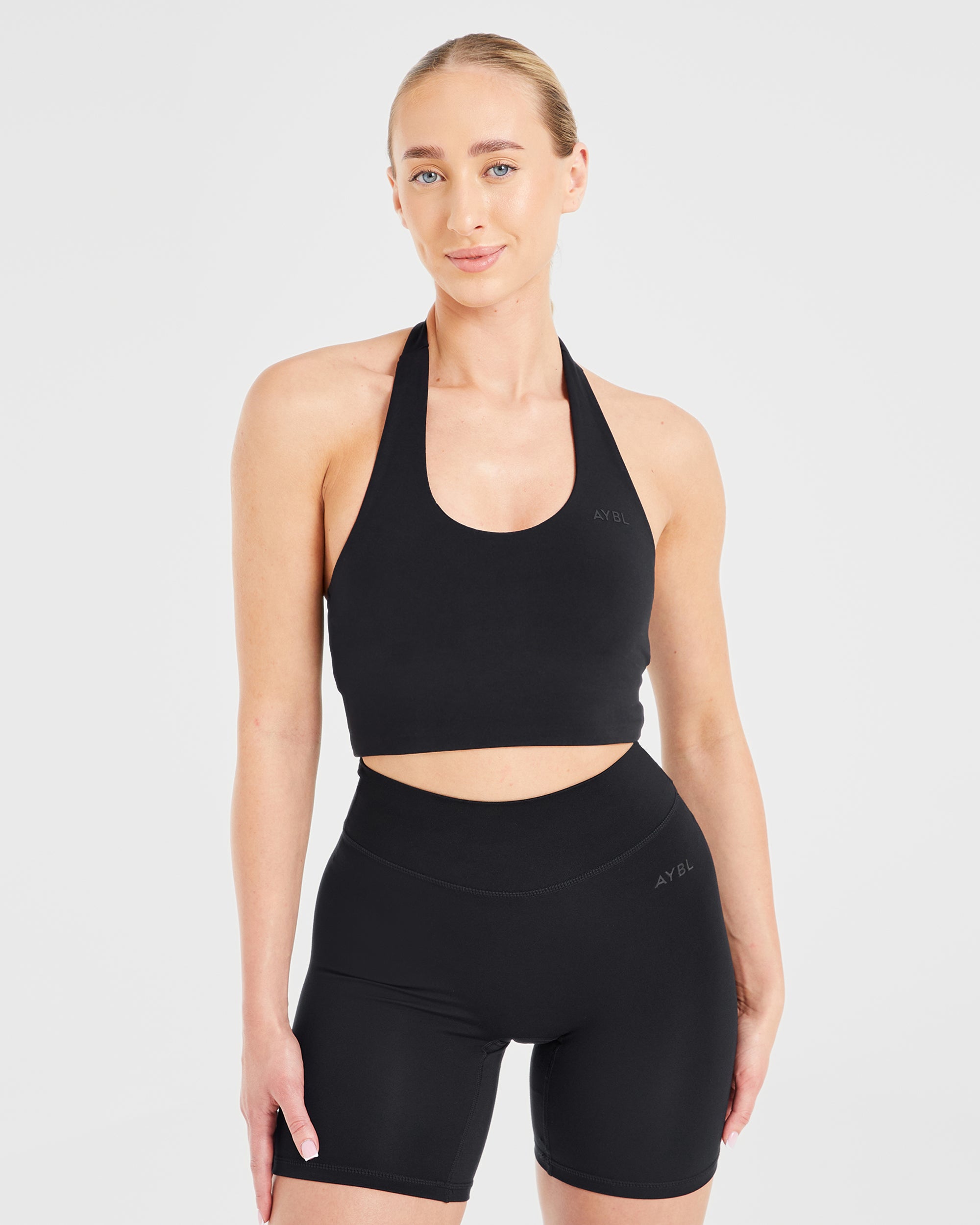 Staple Halterneck Crop Top - Noir