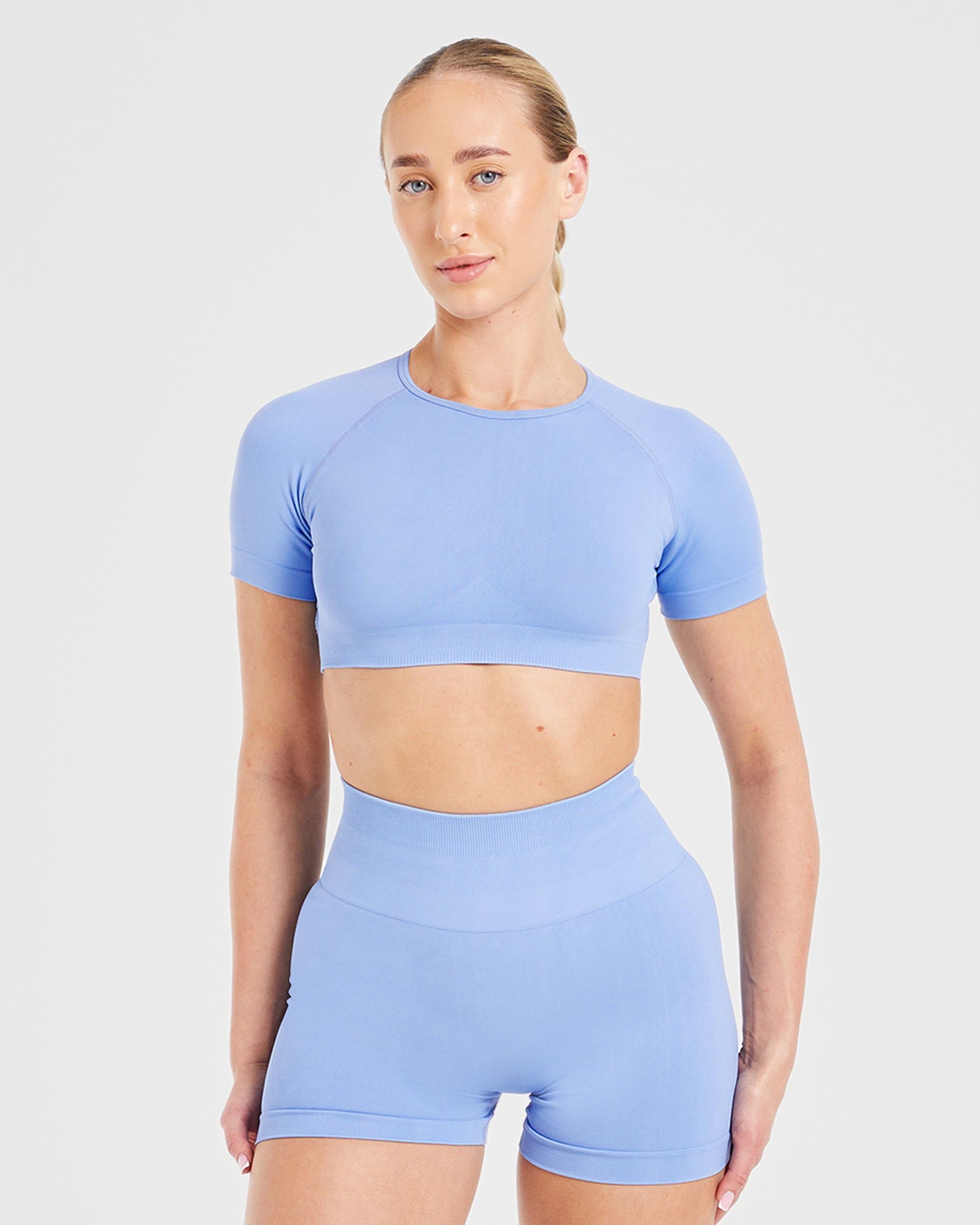 Power Seamless Crop Top - Bleu