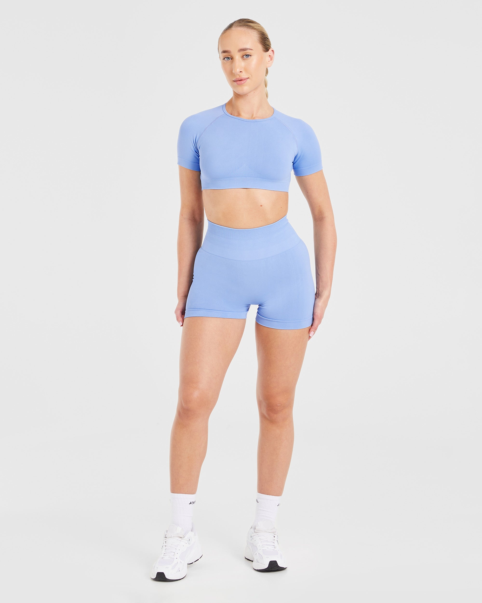 Power Seamless Crop Top - Bleu