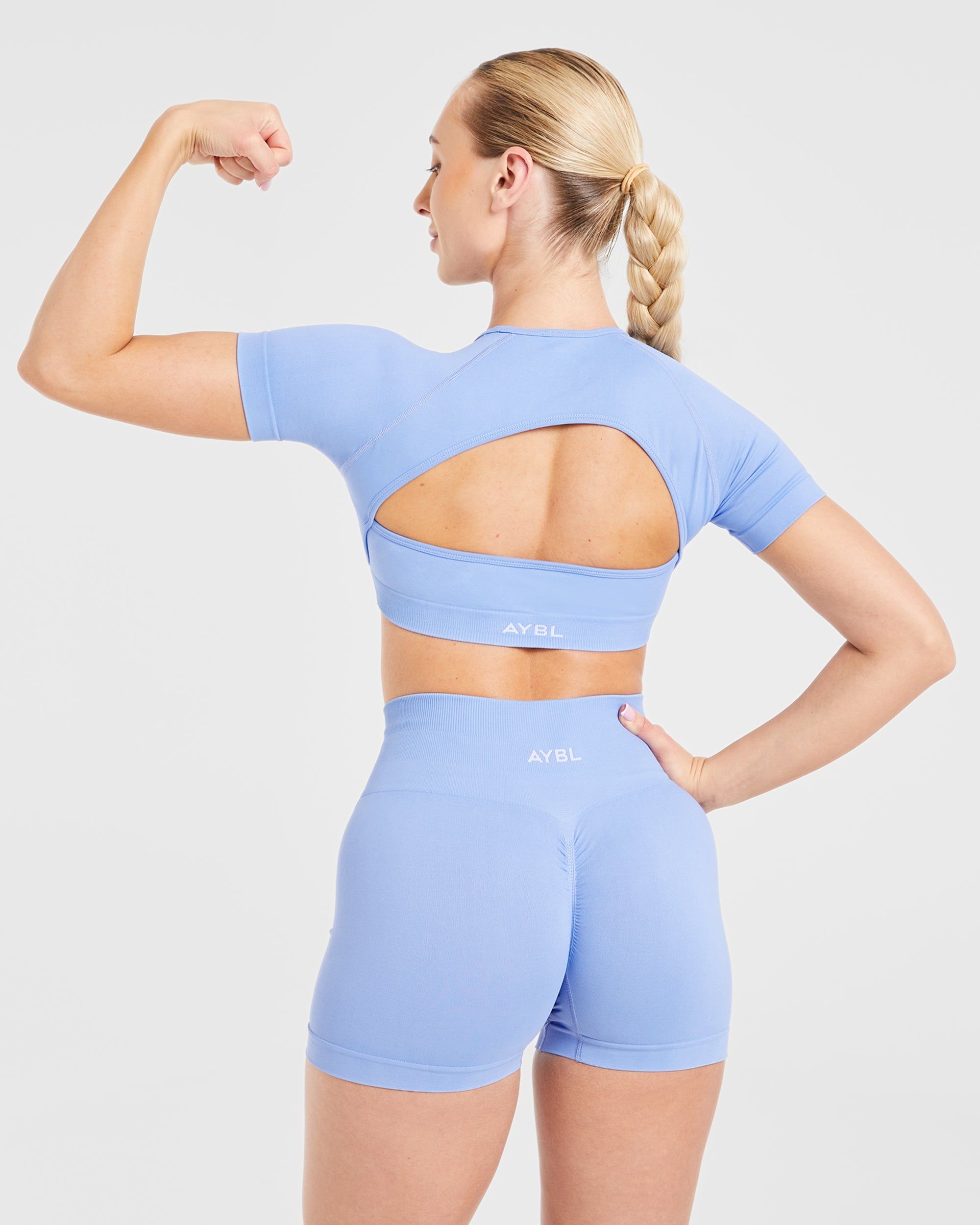 Power Seamless Crop Top - Bleu