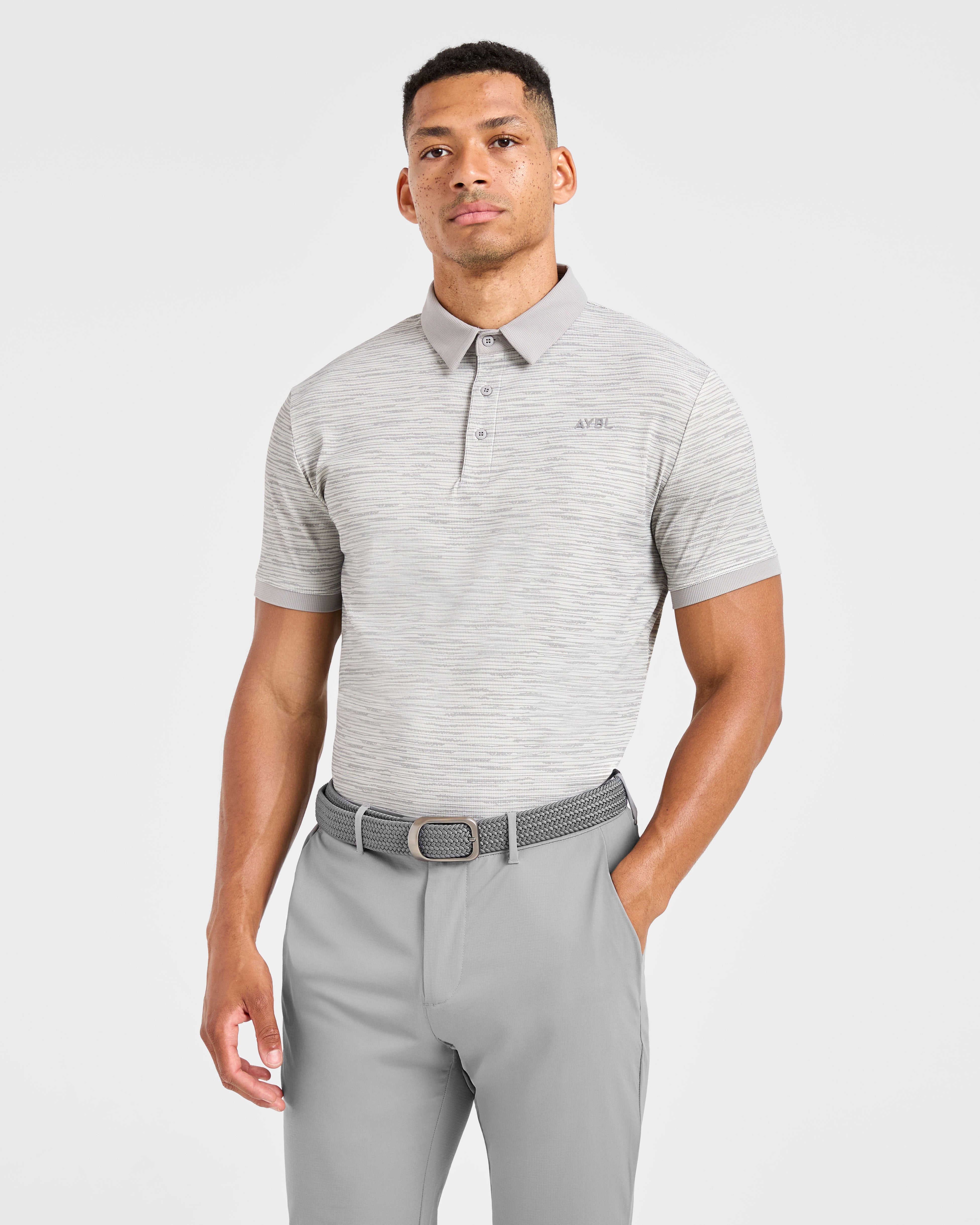 Precision Stripe Polo - Gris