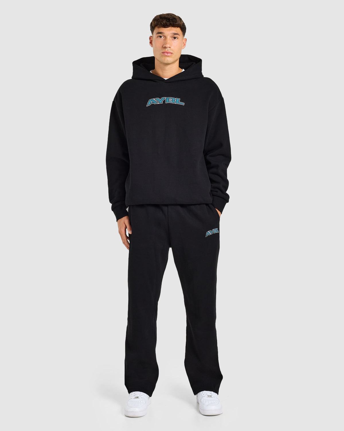 AYBL Society Oversized Straight Leg Joggers - Noir