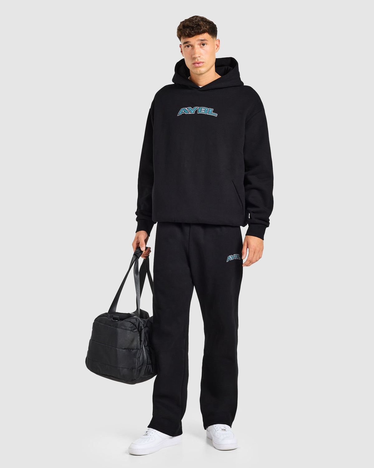AYBL Society Oversized Straight Leg Joggers - Noir