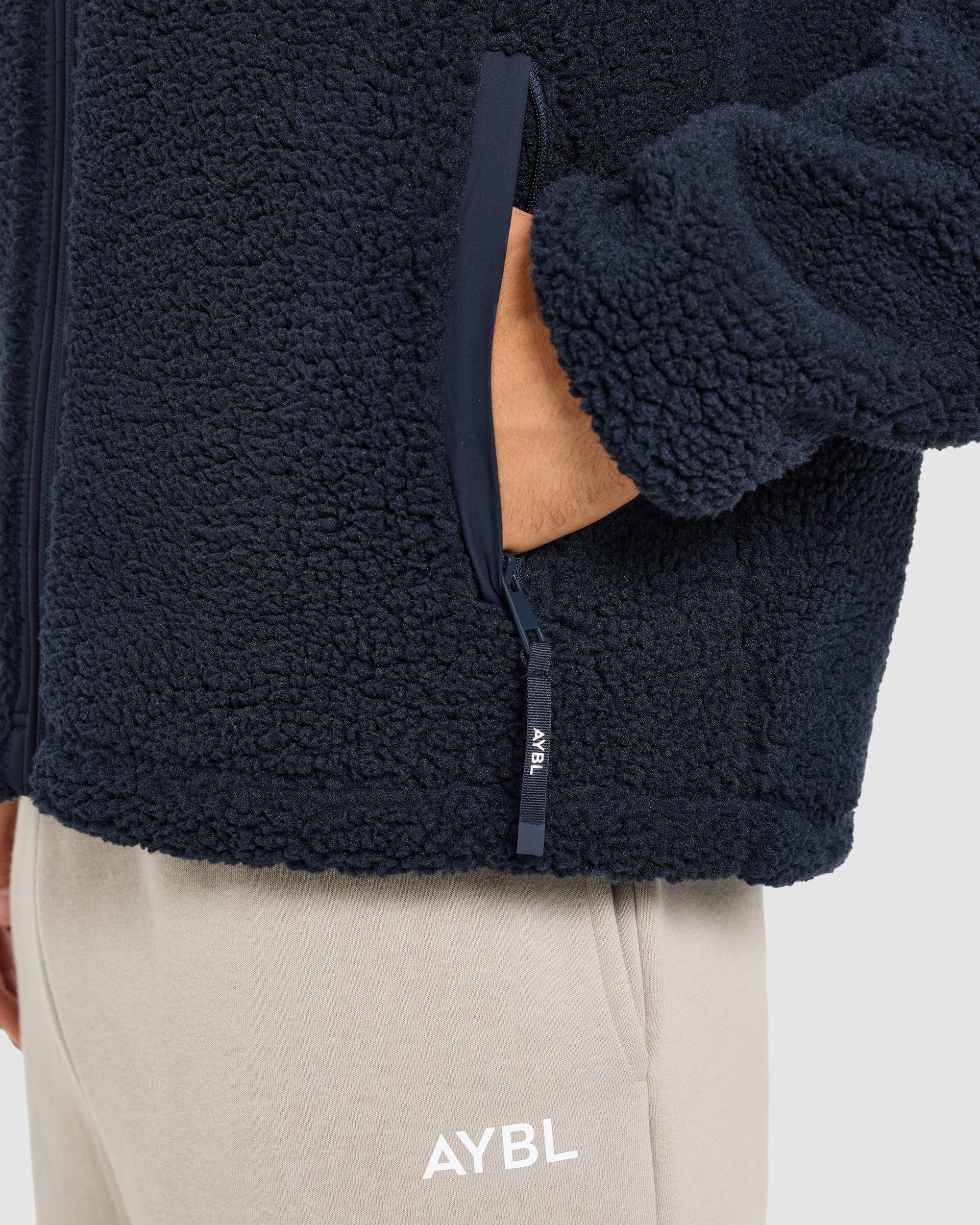 Classic Zip Up Fleece Jacket - Navy