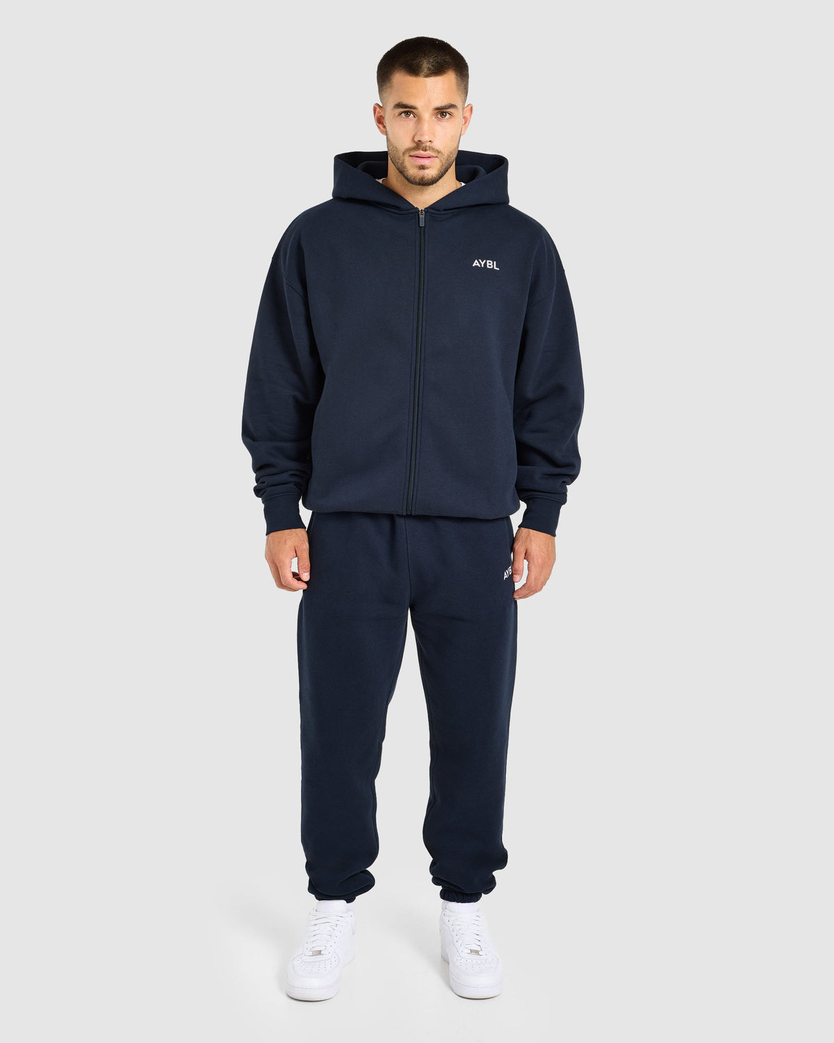 Essential Oversized Full Zip Hoodie - Navy