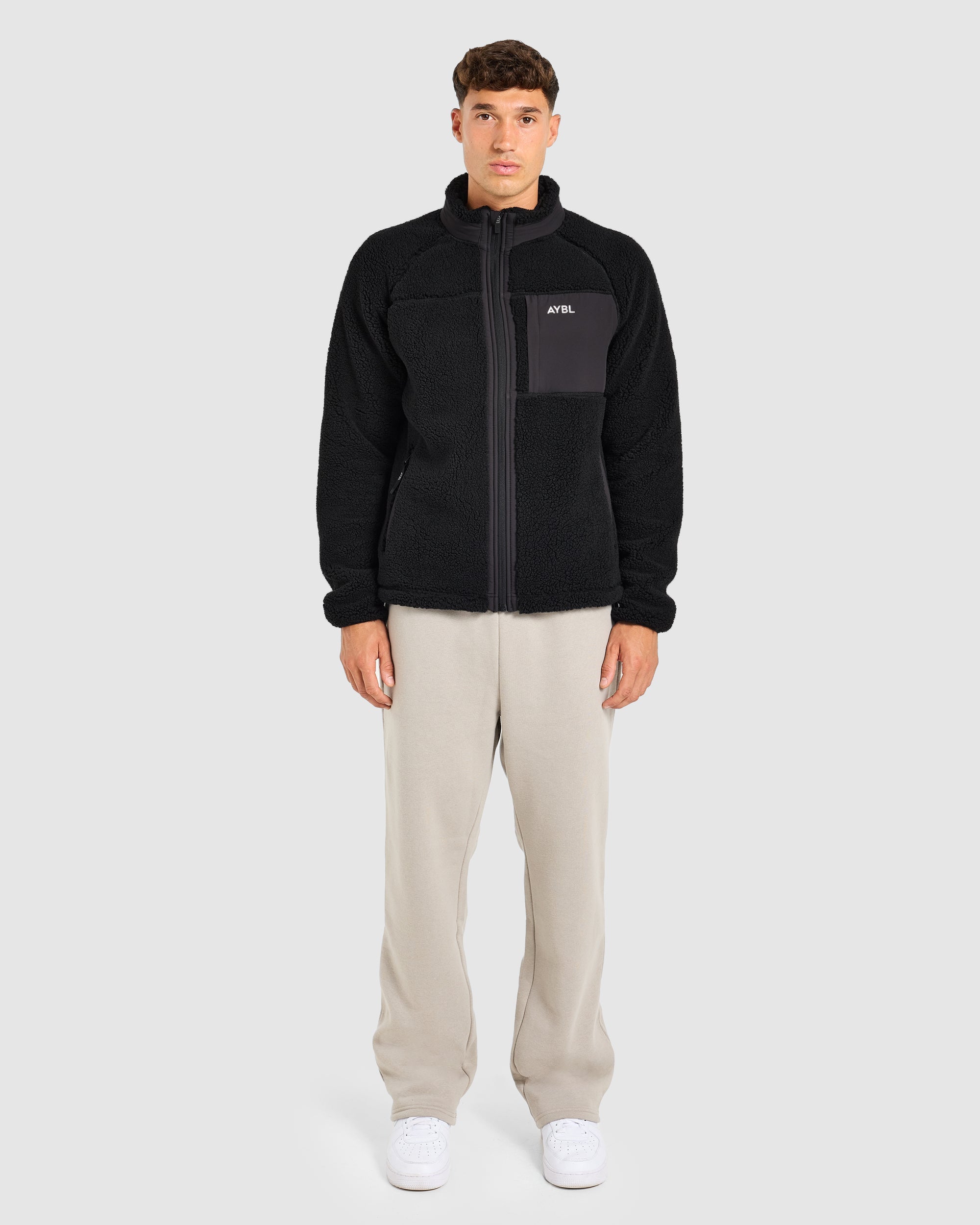 Classic Zip Up Fleece Jacket - Noir