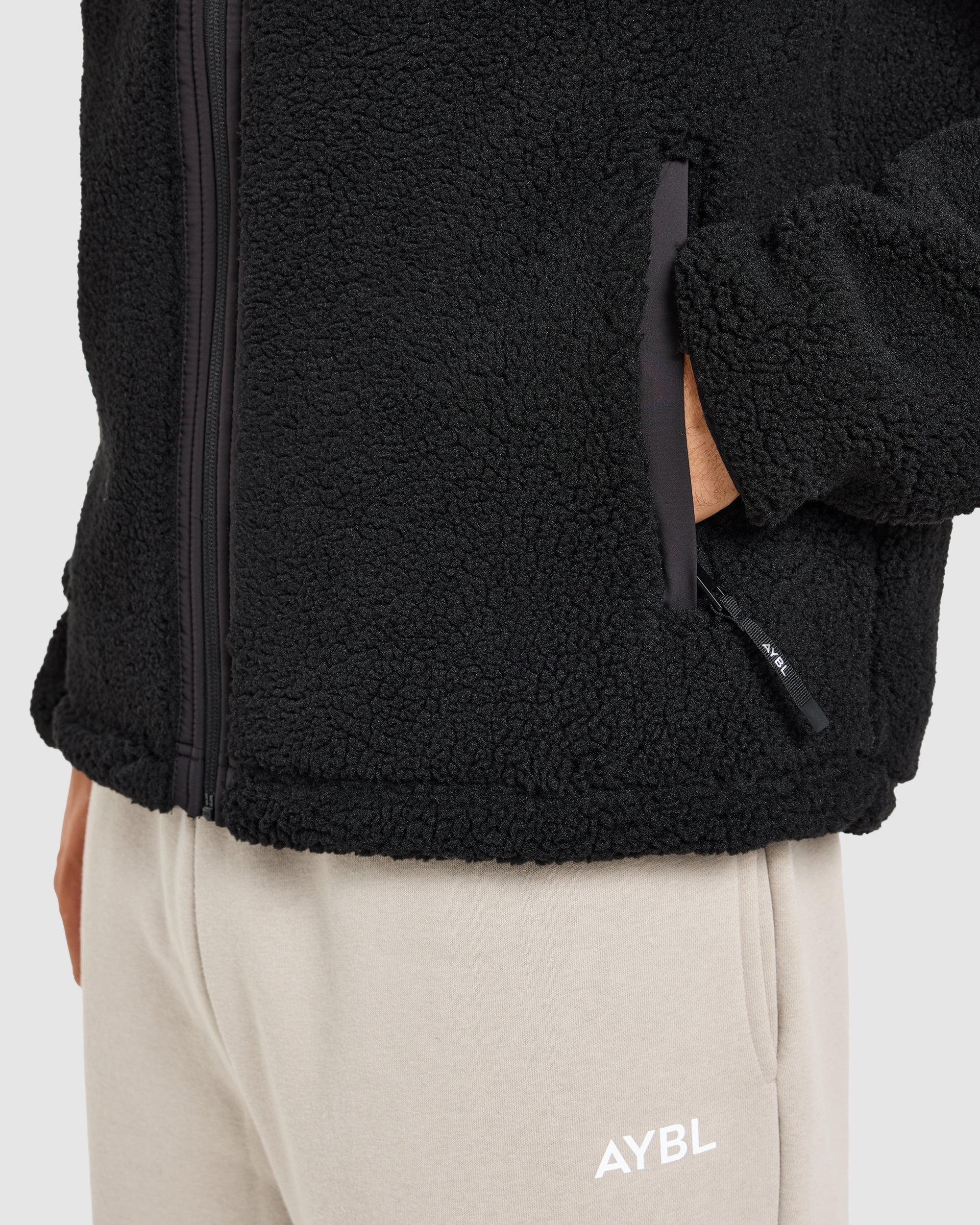 Classic Zip Up Fleece Jacket - Noir
