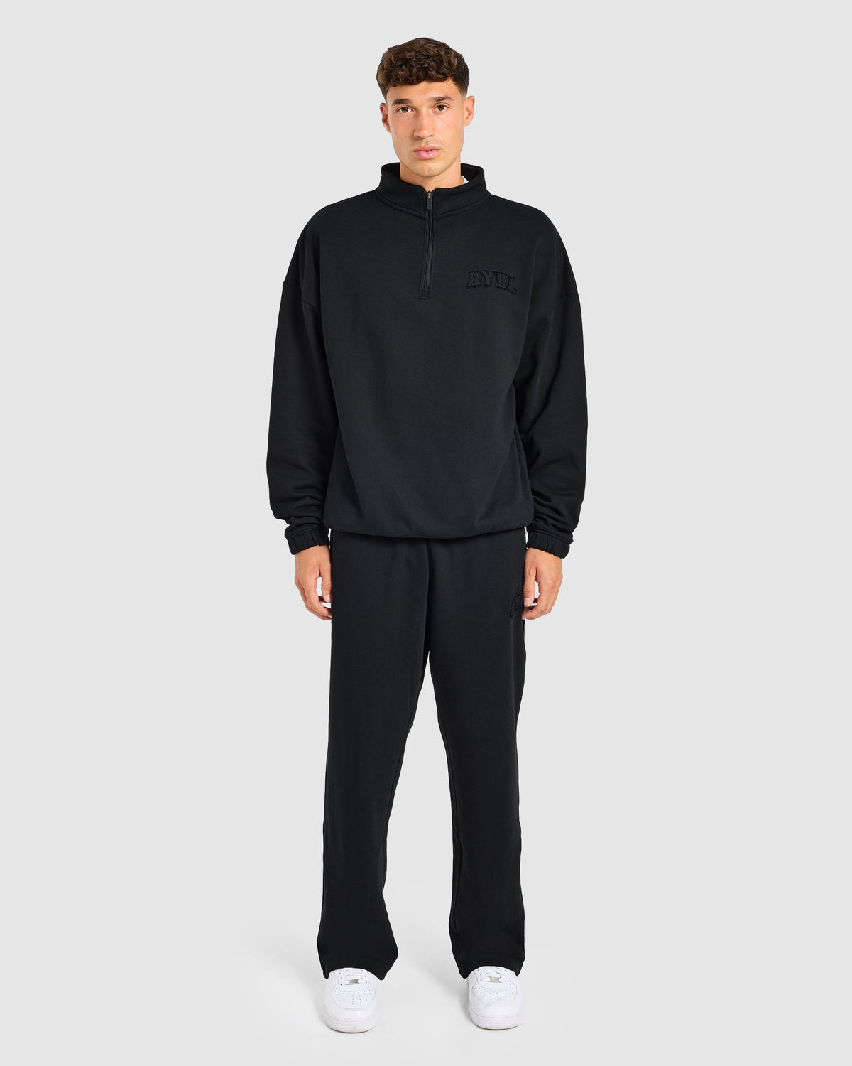 Effortless Oversized 1/4 Zip Pullover - Noir