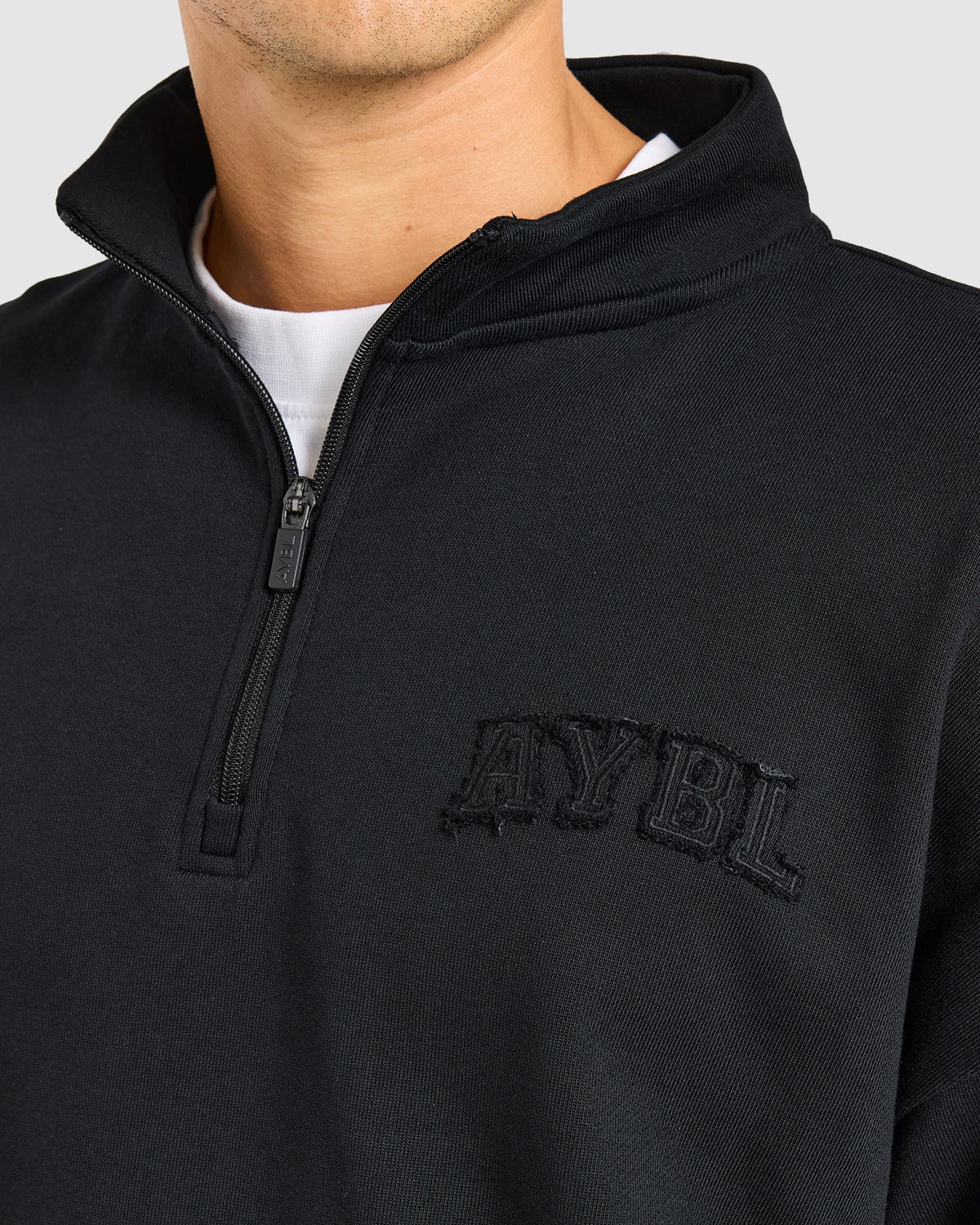 Effortless Oversized 1/4 Zip Pullover - Noir