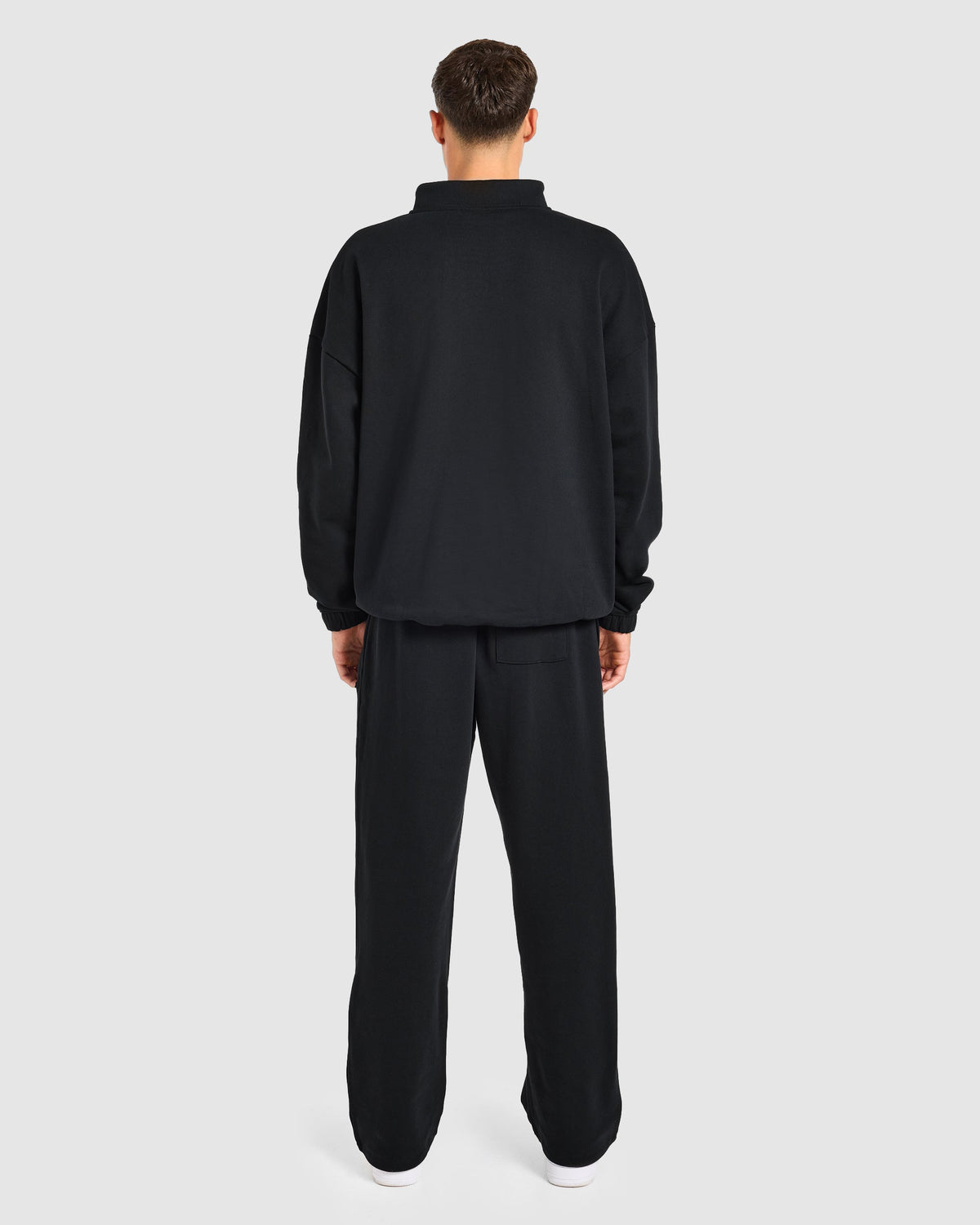 Effortless Oversized 1/4 Zip Pullover - Noir