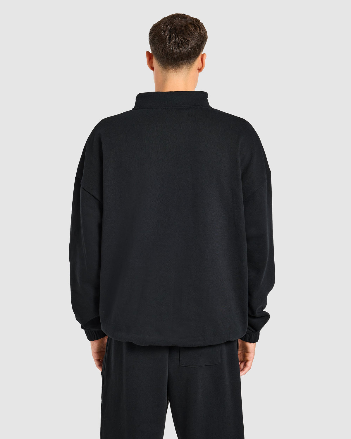 Effortless Oversized 1/4 Zip Pullover - Noir