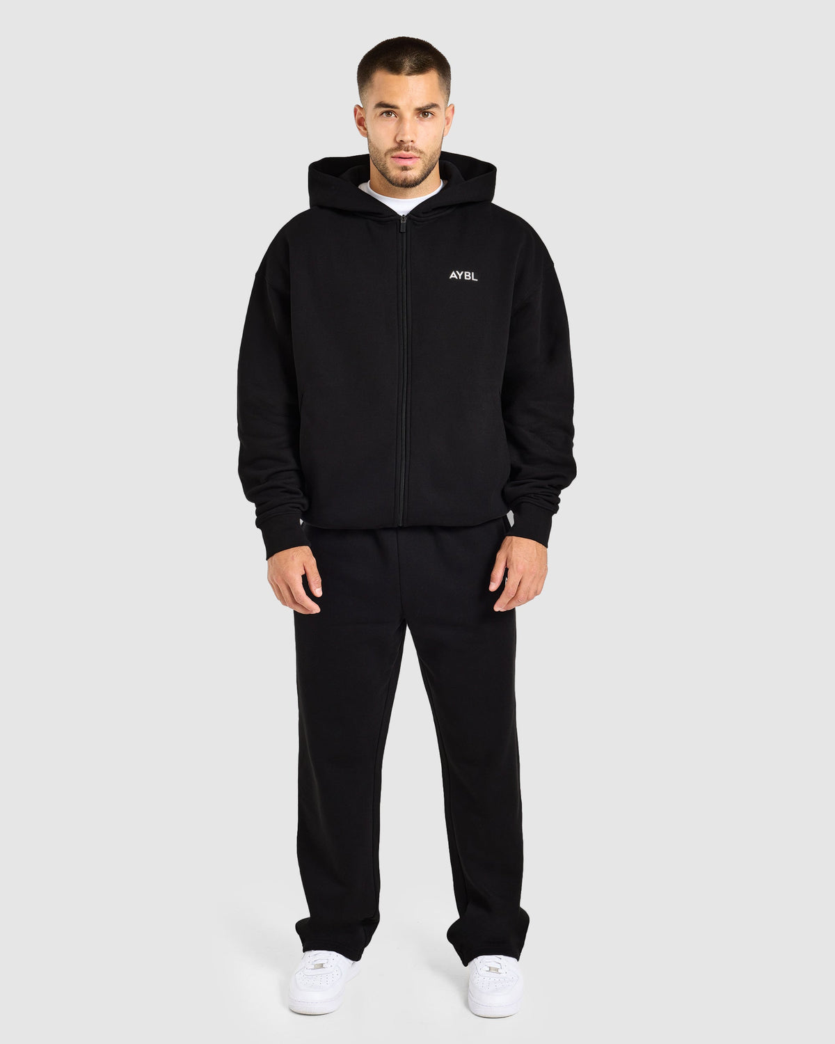 Essential Oversized Full Zip Hoodie - Noir