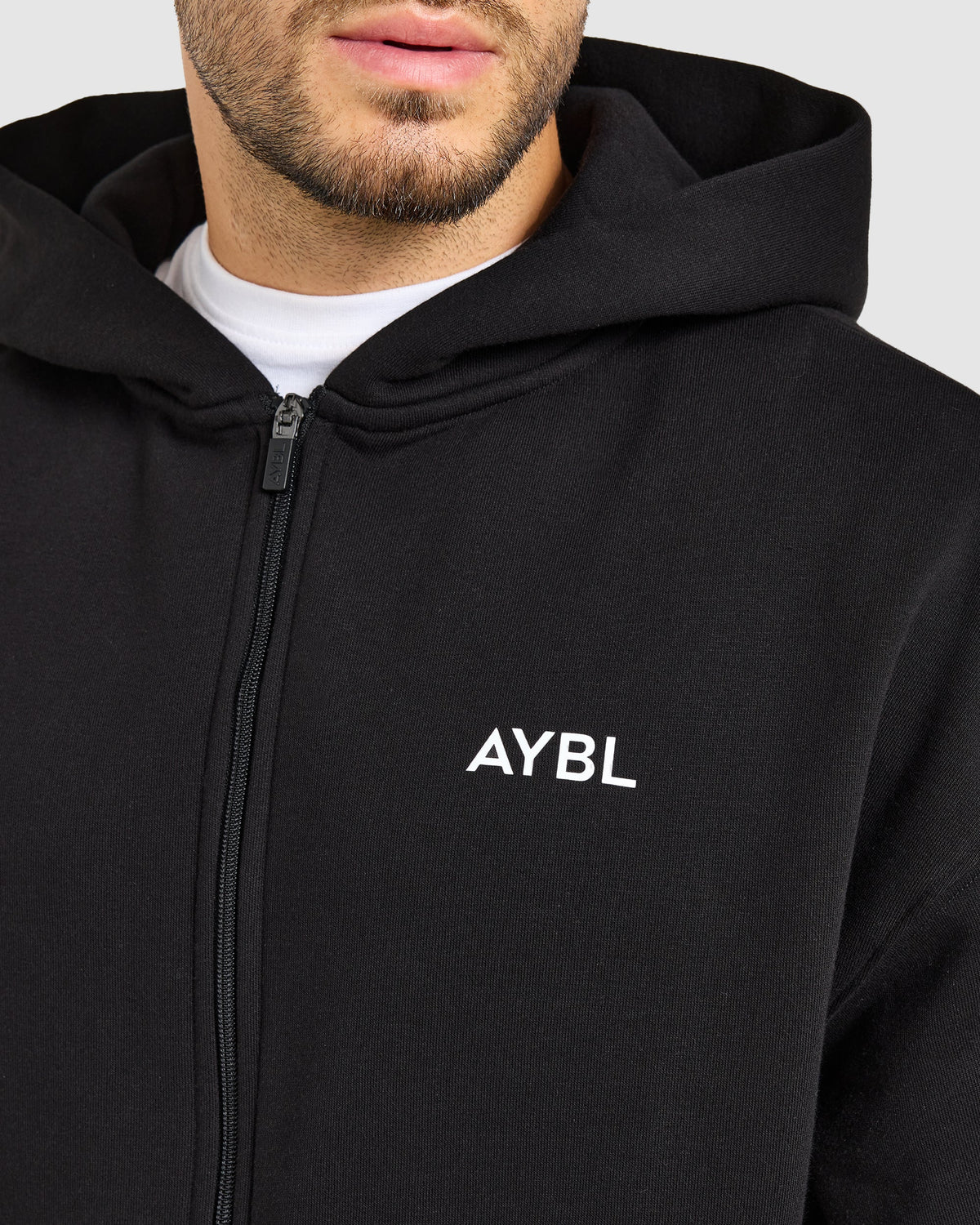 Essential Oversized Full Zip Hoodie - Noir