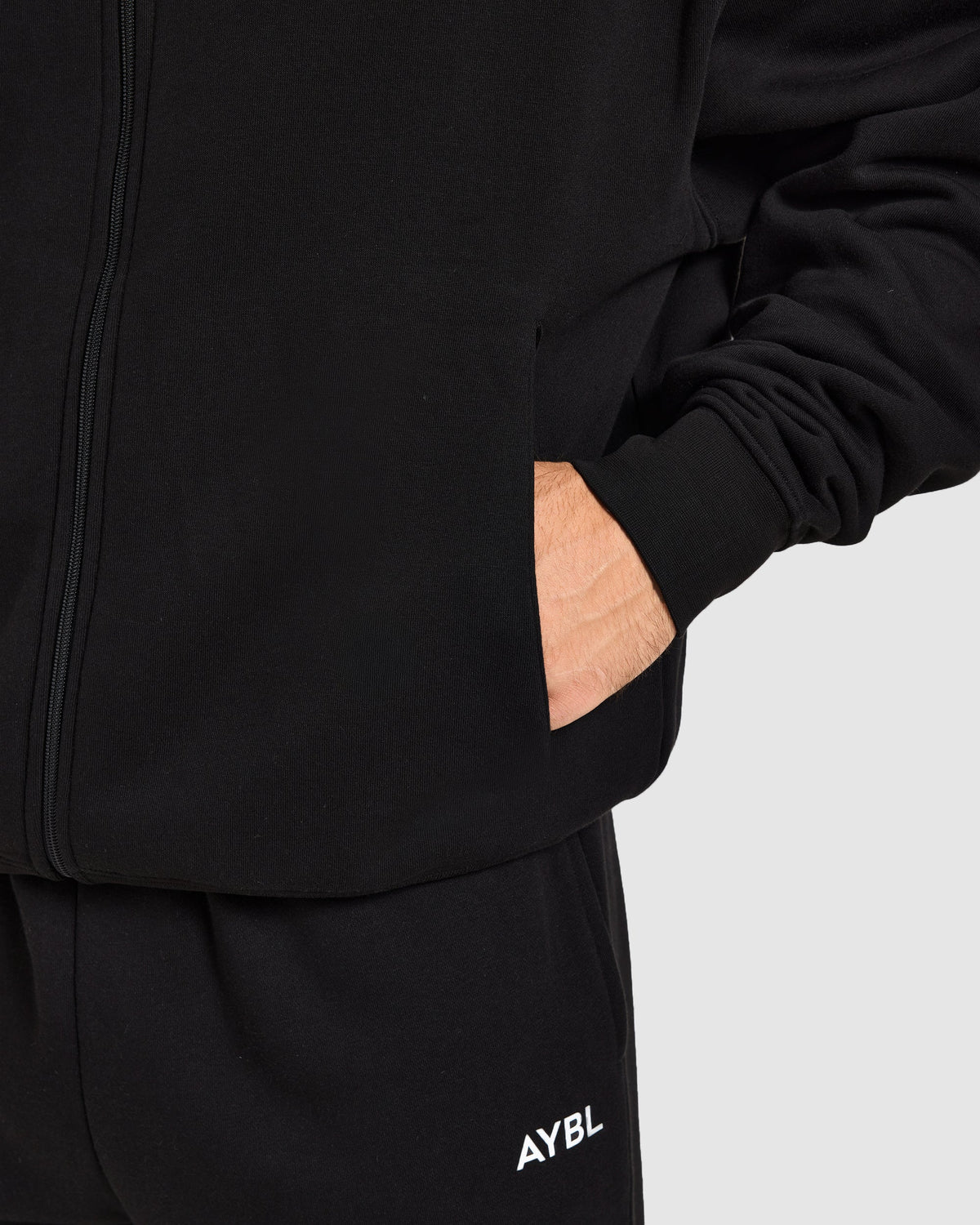 Essential Oversized Full Zip Hoodie - Noir