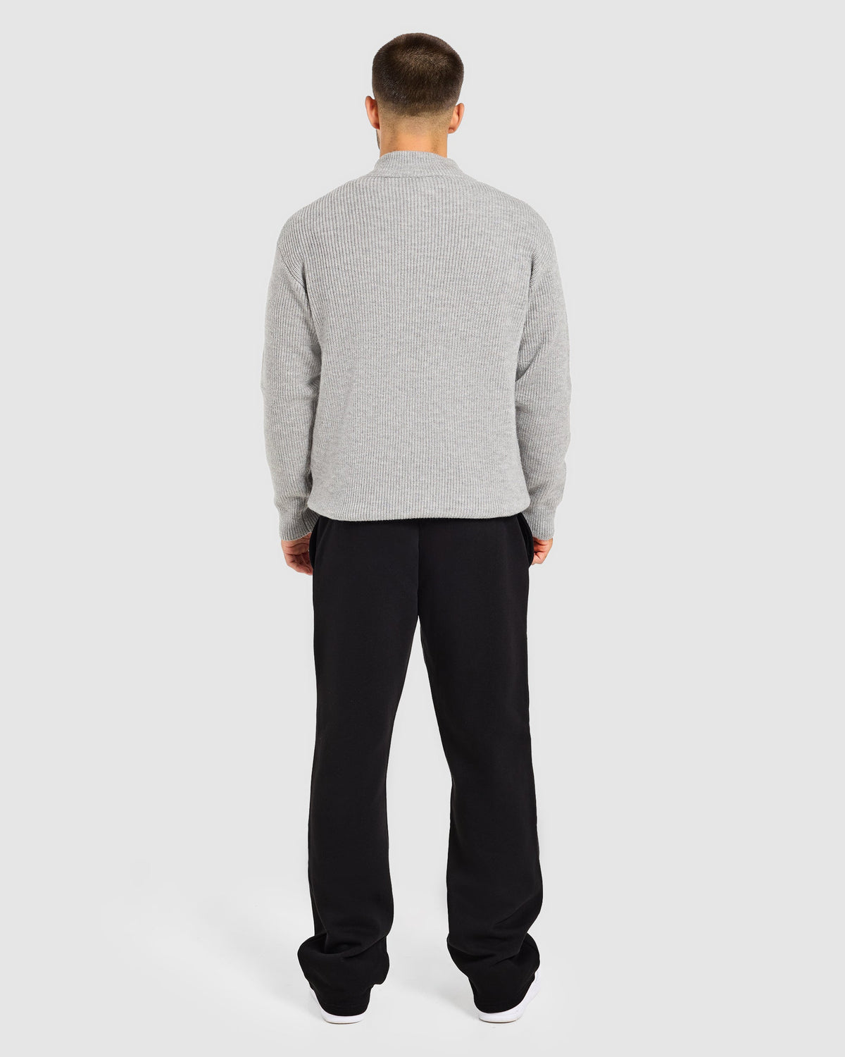 Signature Knitted 1/4 Zip Pullover - Gris Marl