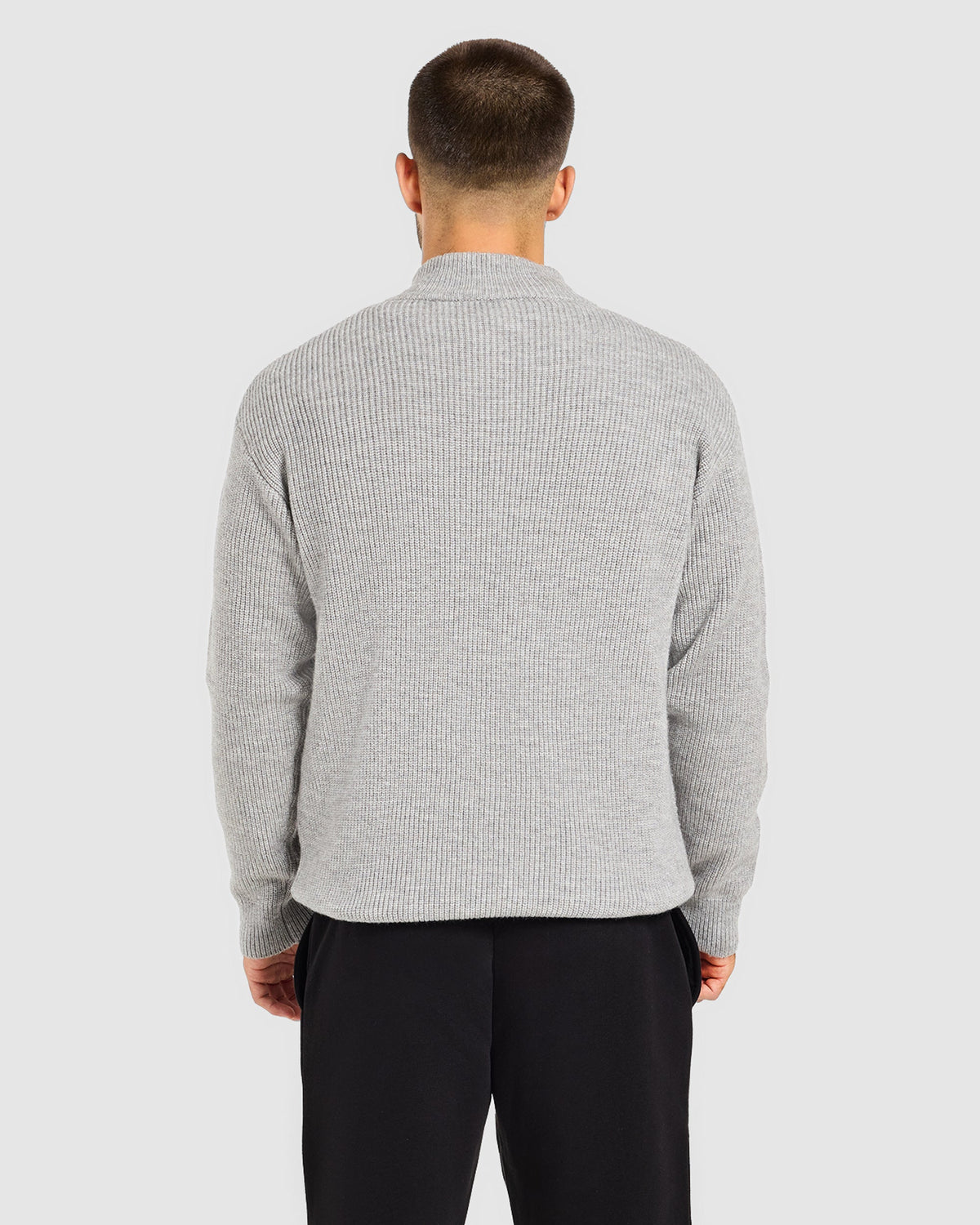 Signature Knitted 1/4 Zip Pullover - Gris Marl