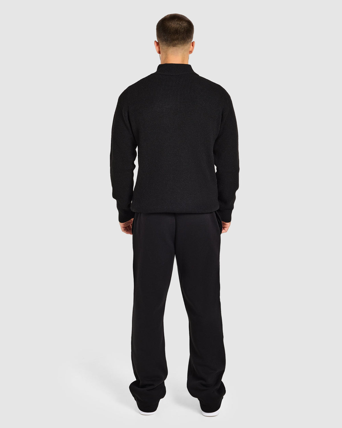 Signature Knitted 1/4 Zip Pullover - Noir