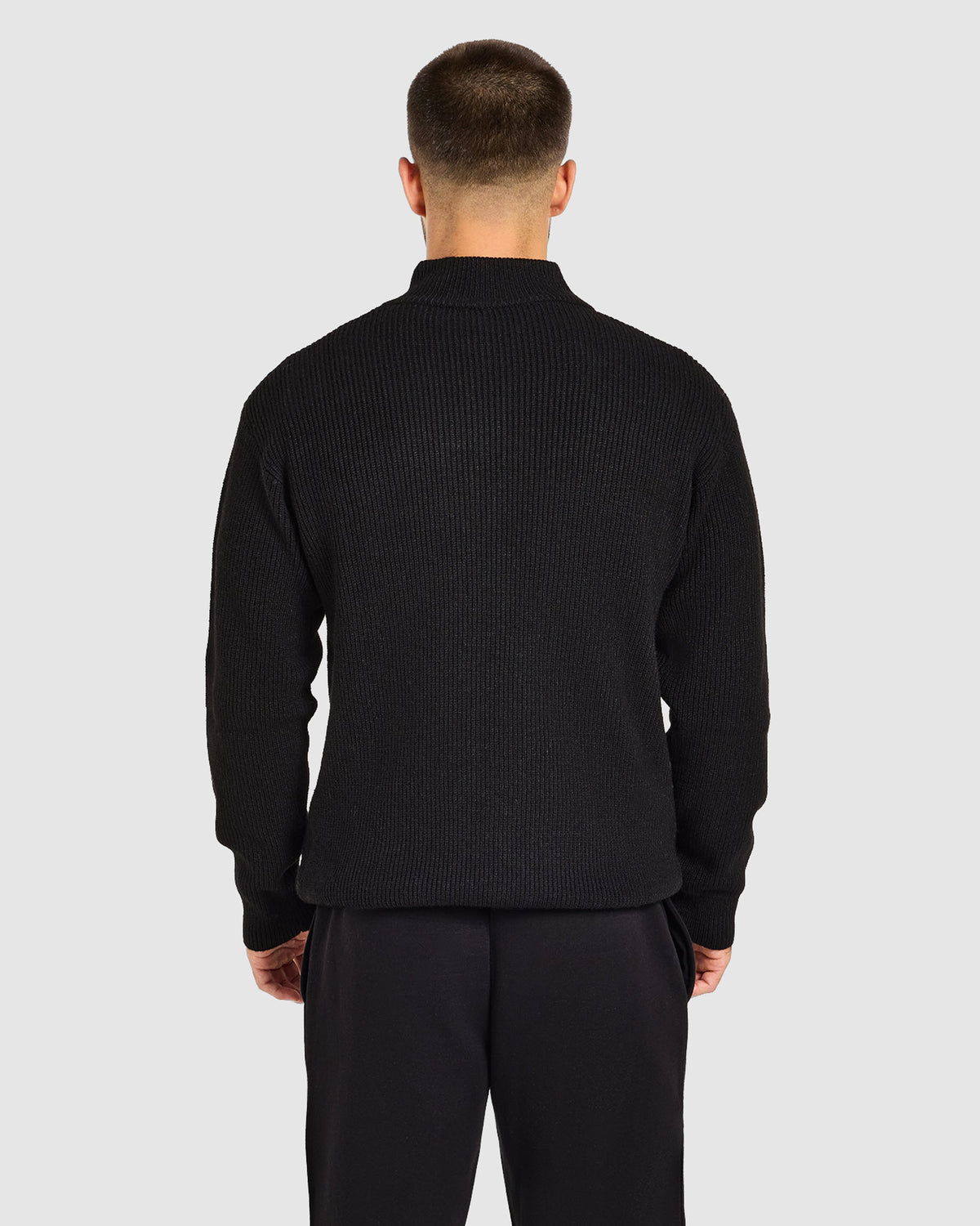 Signature Knitted 1/4 Zip Pullover - Noir