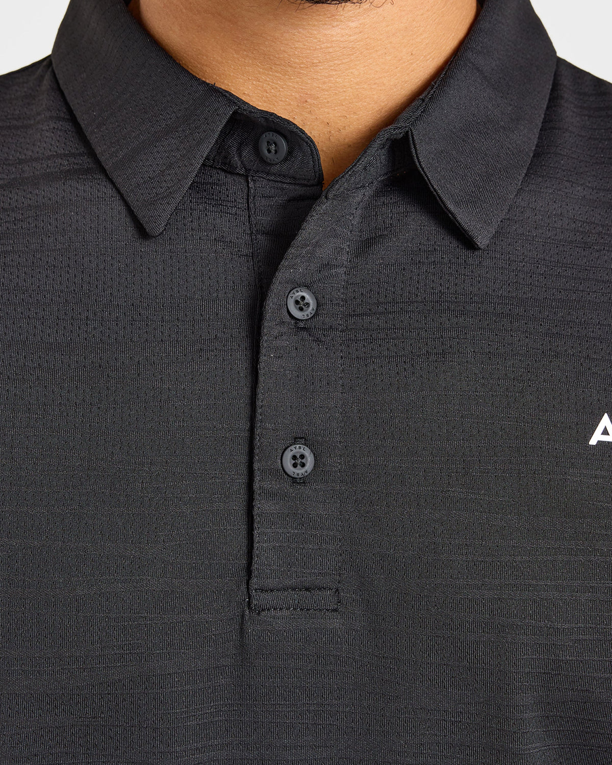 Precision Textured Stripe Polo - Noir