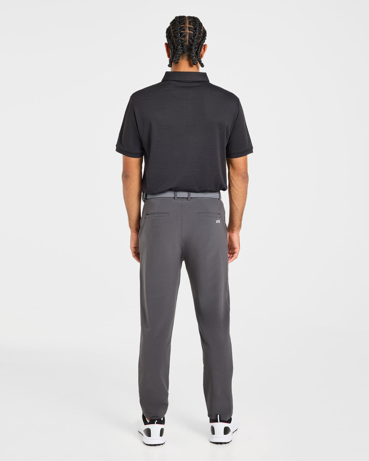 Precision Textured Stripe Polo - Noir