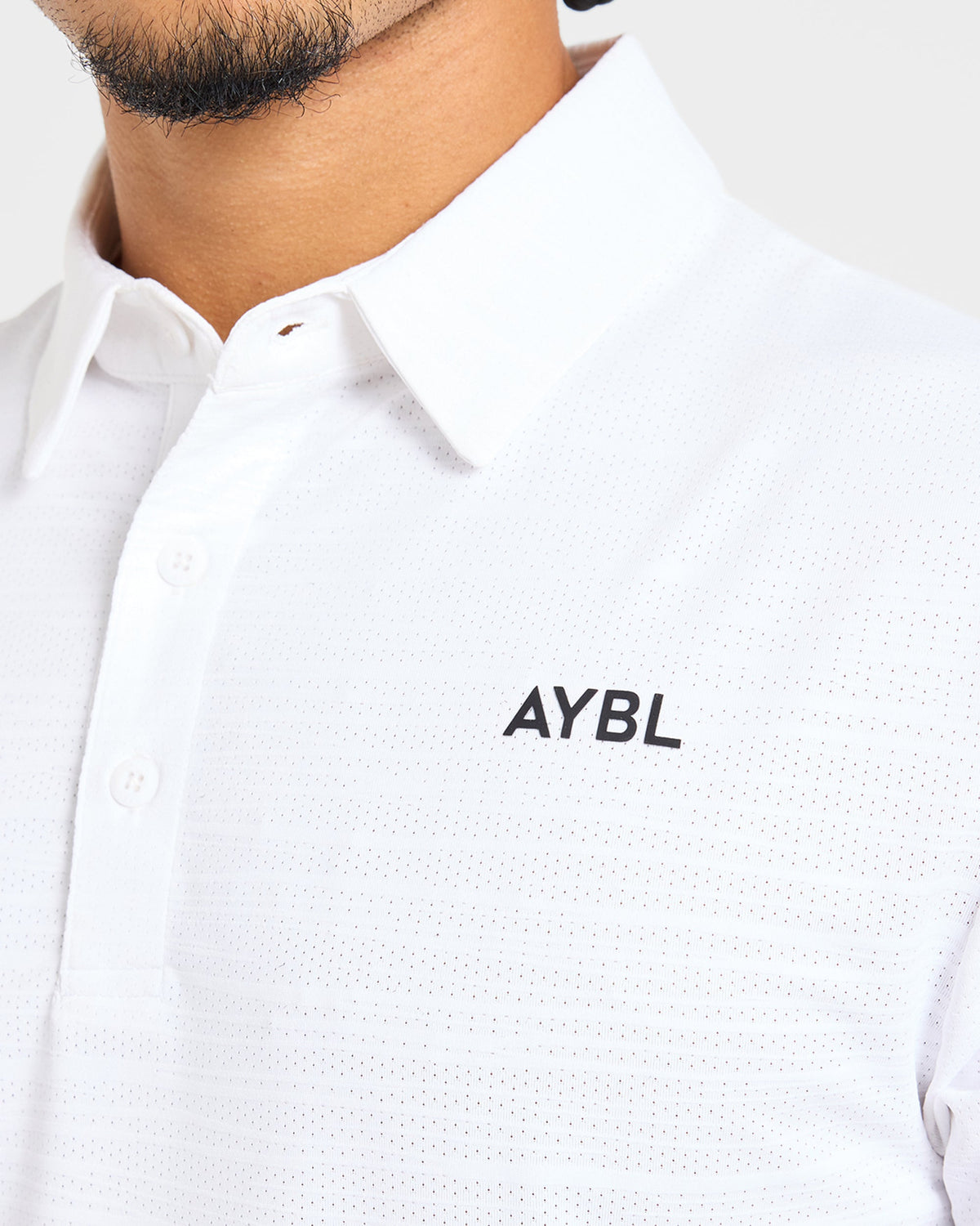 Precision Textured Stripe Polo - Off Blanc