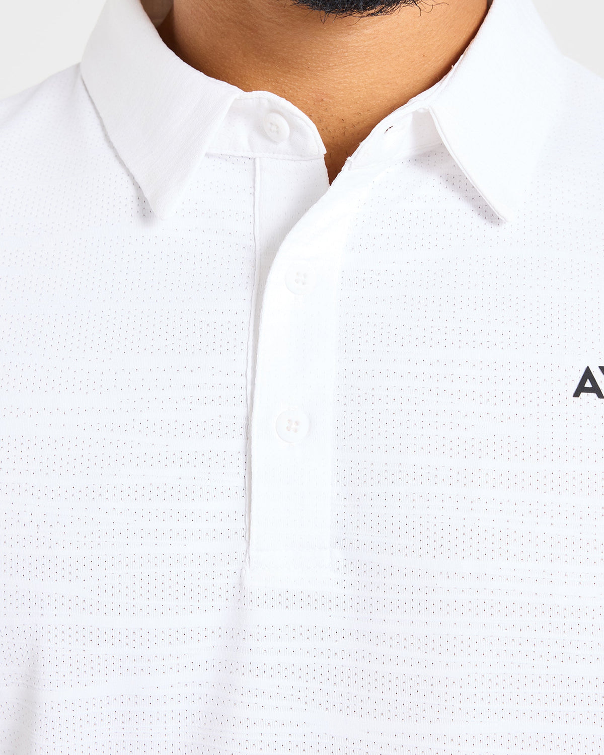 Precision Textured Stripe Polo - Off Blanc