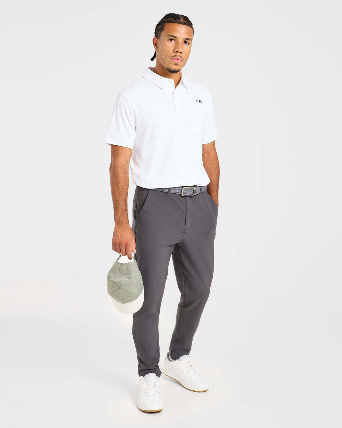 Precision Textured Stripe Polo - Off Blanc
