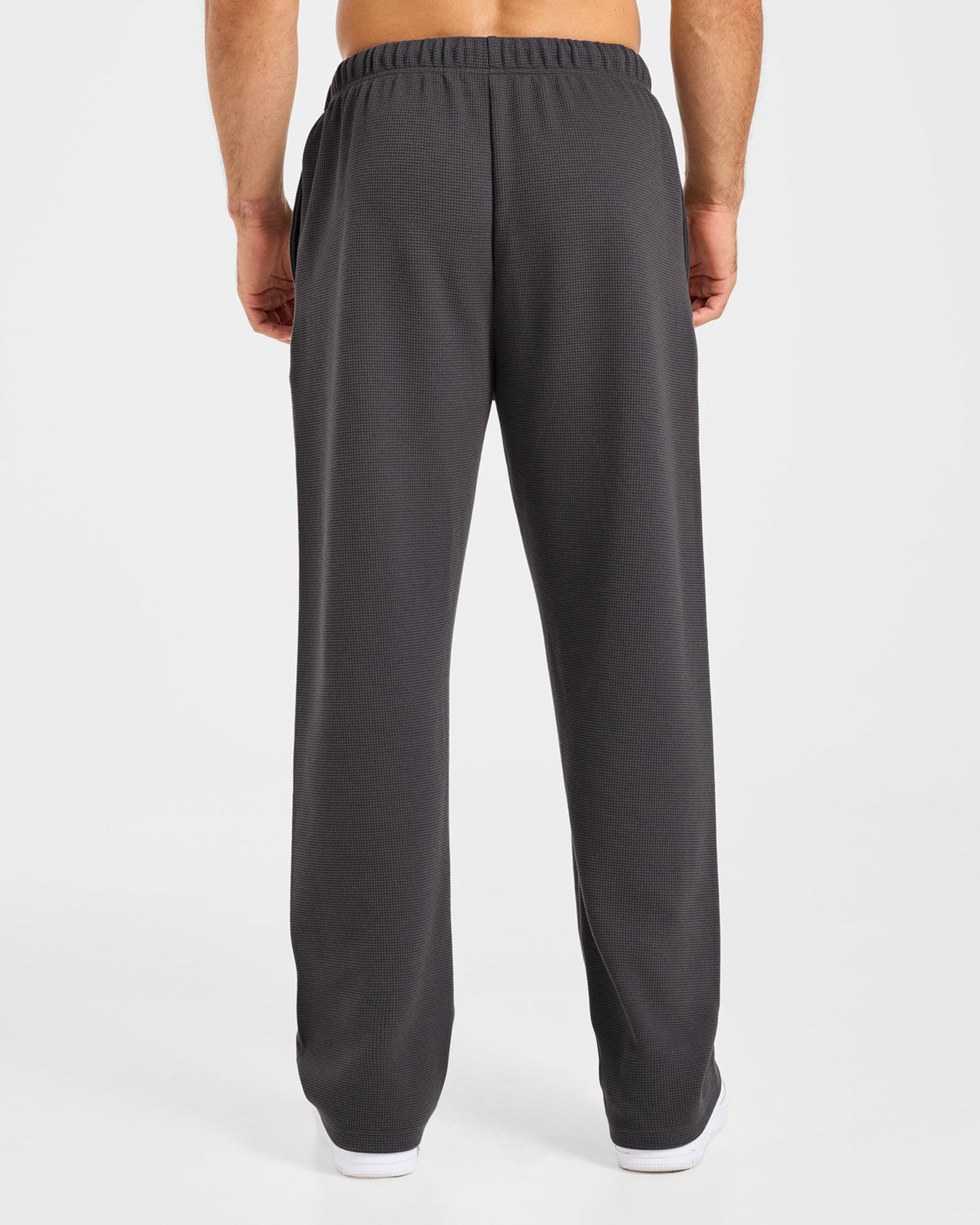 Waffle Oversized Straight Leg Joggers - Charcoal