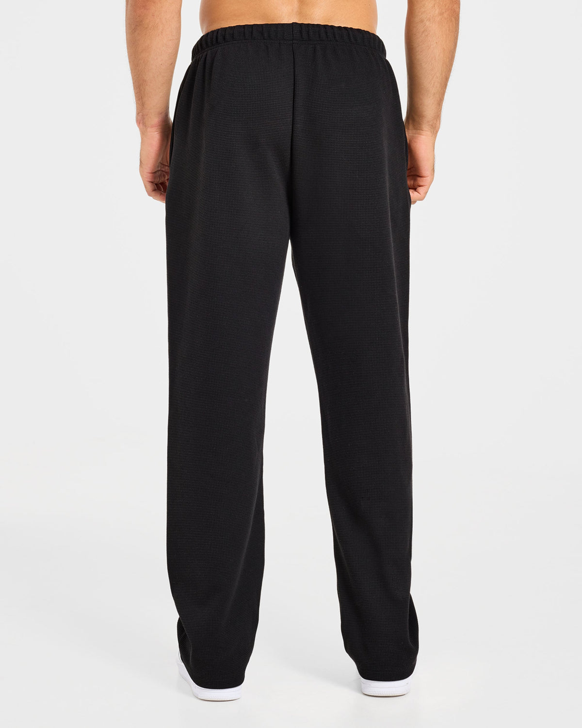 Waffle Oversized Straight Leg Joggers - Noir
