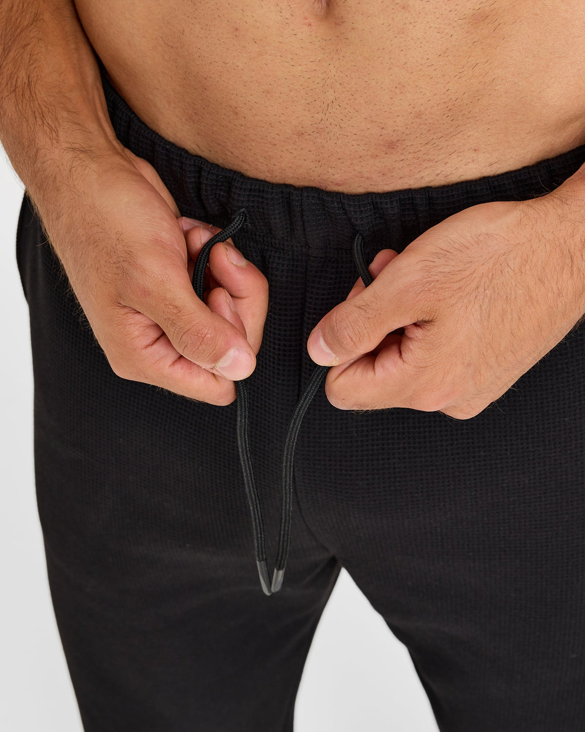 Waffle Oversized Straight Leg Joggers - Noir