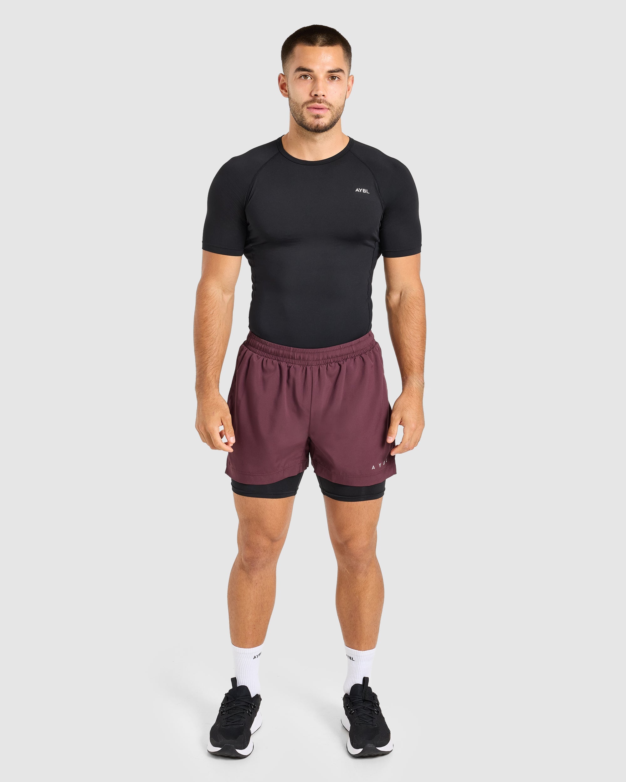 Core 2 in 1 Shorts - Dusty Plum/Noir