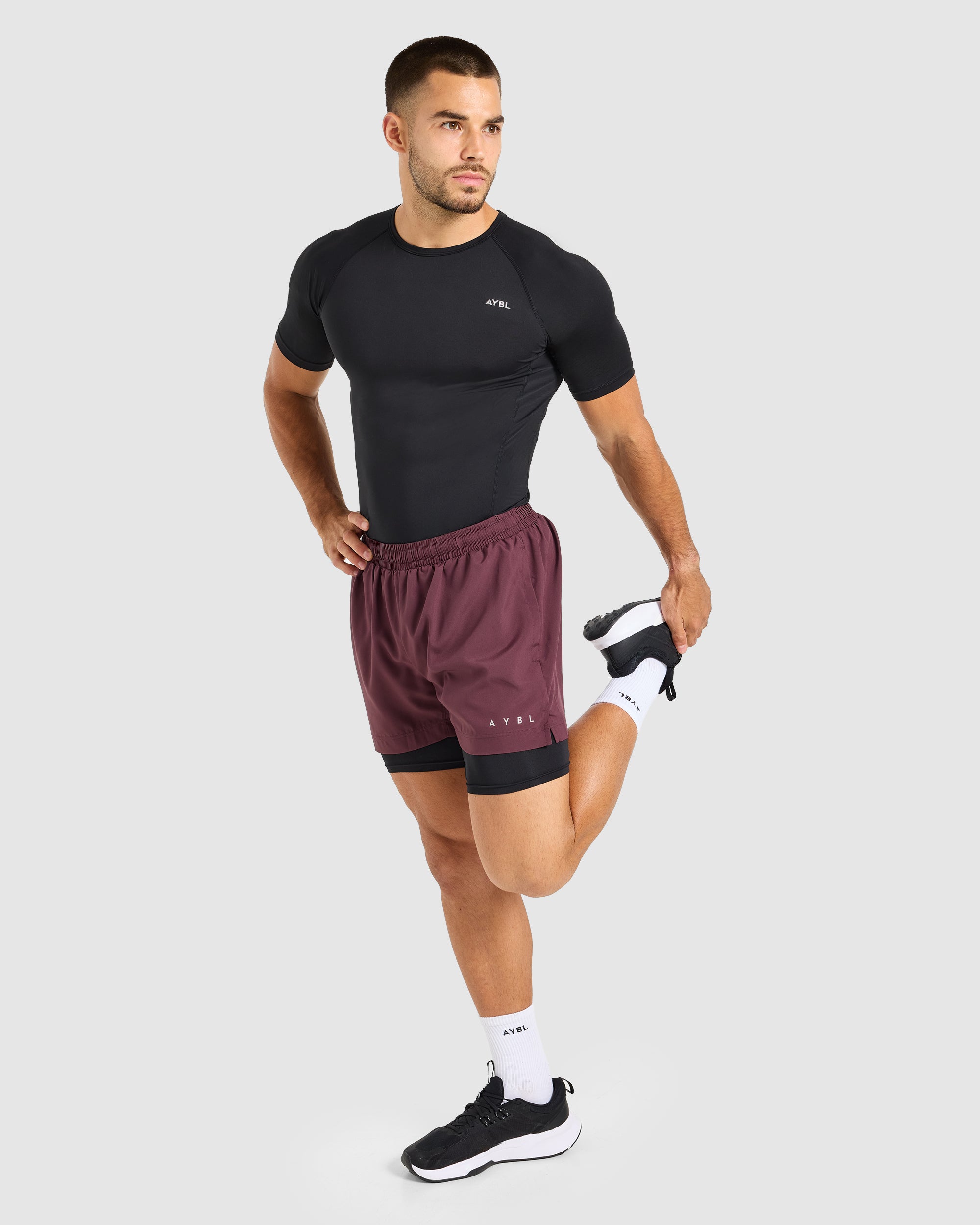 Core 2 in 1 Shorts - Dusty Plum/Noir